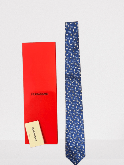 Salvatore Ferragamo o1s1rm1024 Size: OS / Silk Tie in Blue Size ONE SIZE - 1 Preview