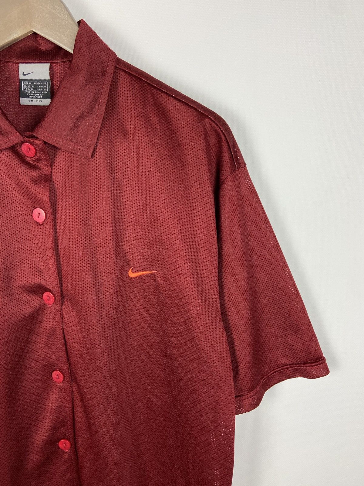 Nike × Vintage Vintage Nike Button-Up Y2k Mens Logo Short Sleeve Shirt RARE Size US M / EU 48-50 / 2 - 3 Thumbnail