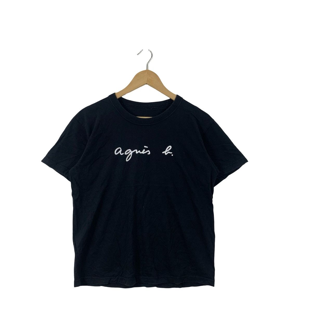 agnes b. Vintage Agnes b. Script Logo T-Shirt Minimalist Designer Size M / US 6-8 / IT 42-44 - 4 Thumbnail