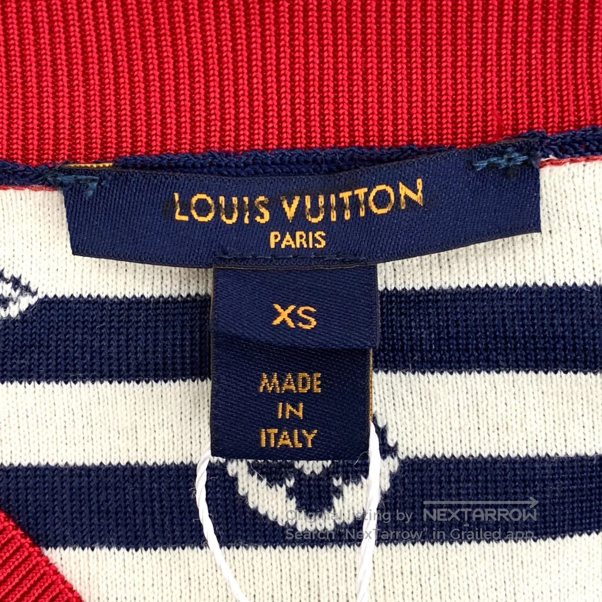 Louis Vuitton Louis Vuitton Logo Striped Silk V-Neck Dress. Size XS / US 0-2 / IT 36-38 - 5 Thumbnail