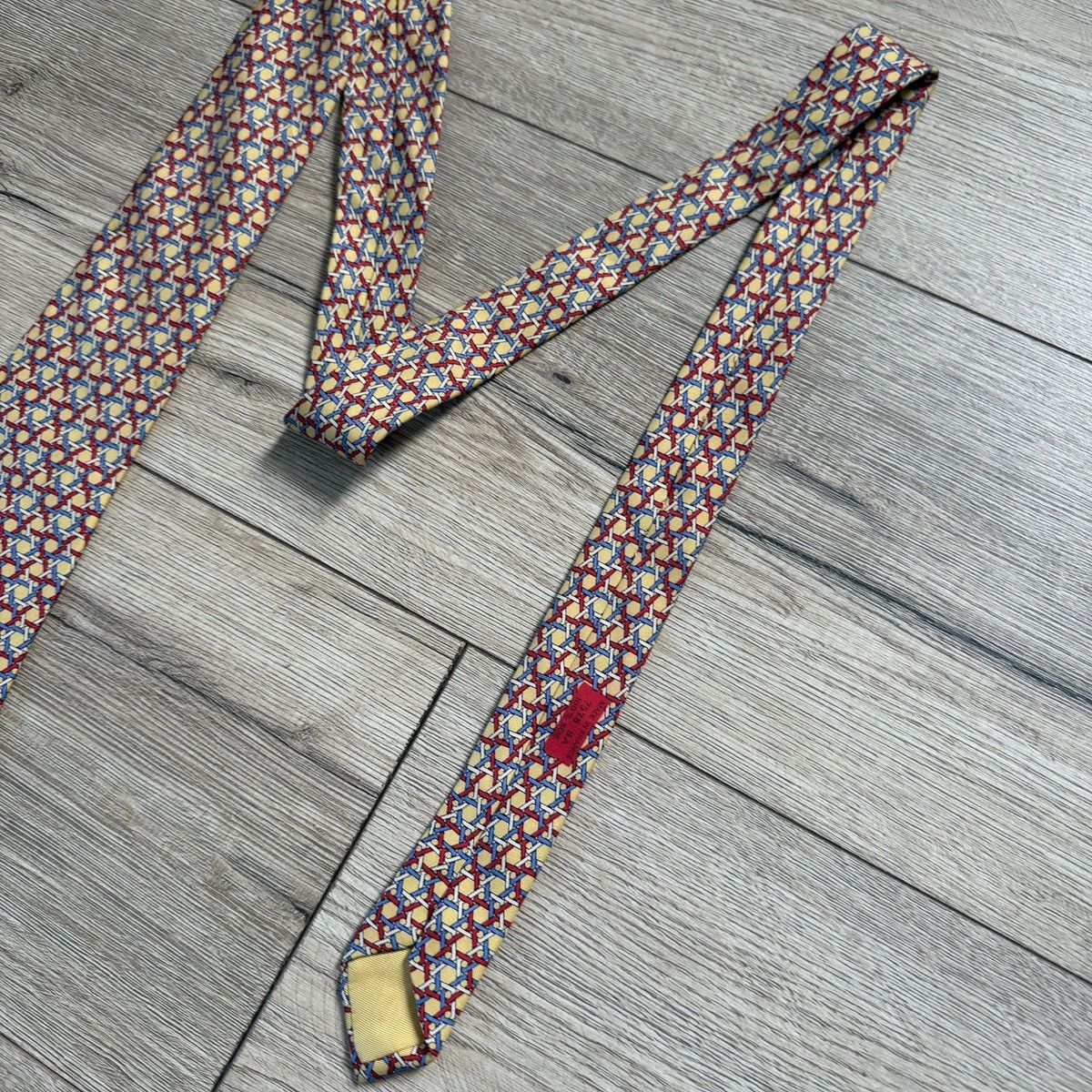 Hermes Hermes Chain Monogram Silk Tie Size ONE SIZE - 3 Thumbnail