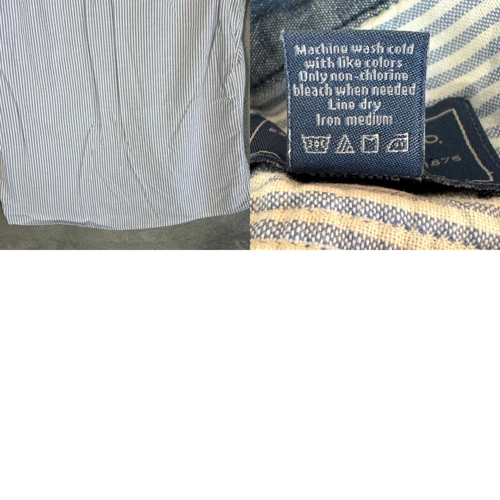 Vintage G.H. Bass & Co Button-Down Shirt Mens Large Blue White Stripe 100% Cotton Short Sleeve Casual Shirt Size US L / EU 52-54 / 3 - 9 Thumbnail