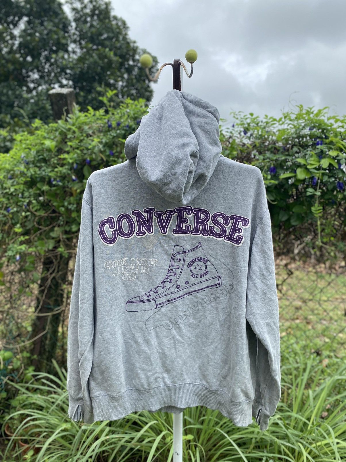 Converse × Vintage Vintage Converse All Star Zipper Hoodie Size US L / EU 52-54 / 3 - 1 Thumbnail