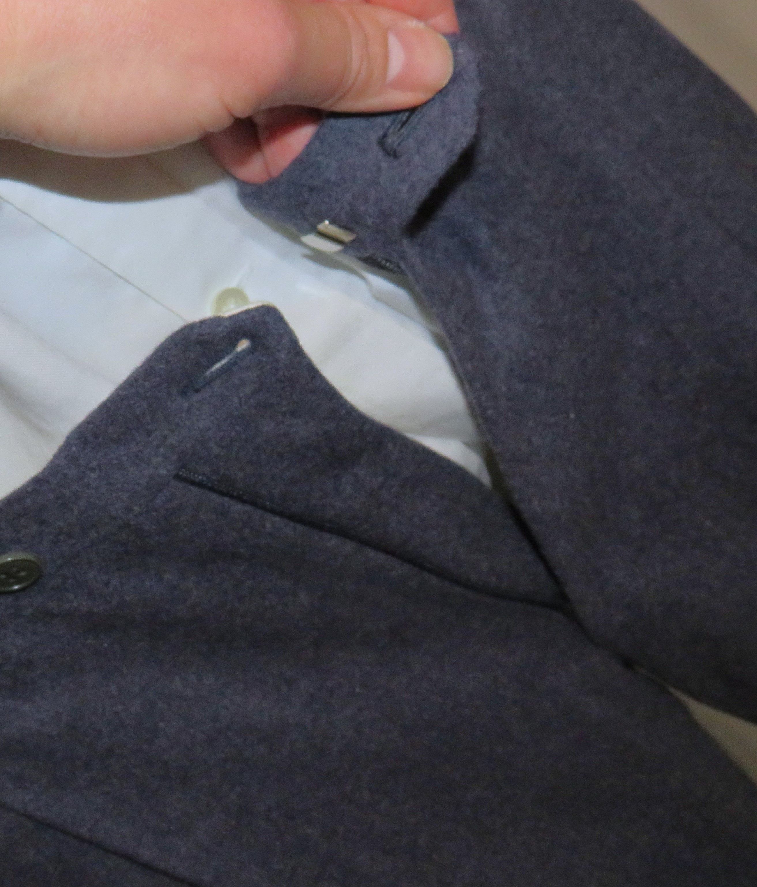 Cifonelli × Francesco Smalto Vintage Blue Flannel Double Breasted Suit 42R Size 42R - 16 Thumbnail