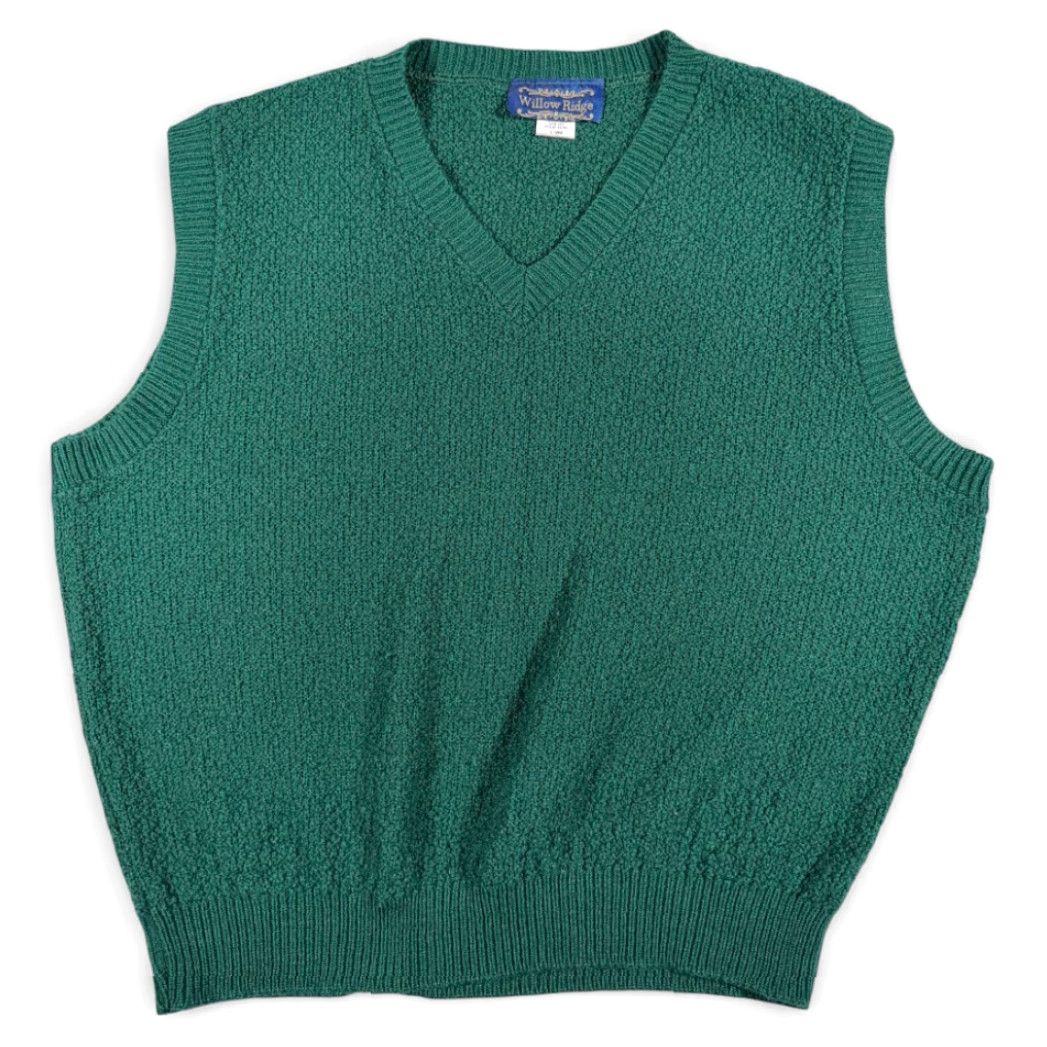 Vintage VINTAGE Willow Ridge Sweater Vest Shirt Adult LARGE Green Acrylic Wool-free Knit 80s USA Size US L / EU 52-54 / 3 - 2 Thumbnail