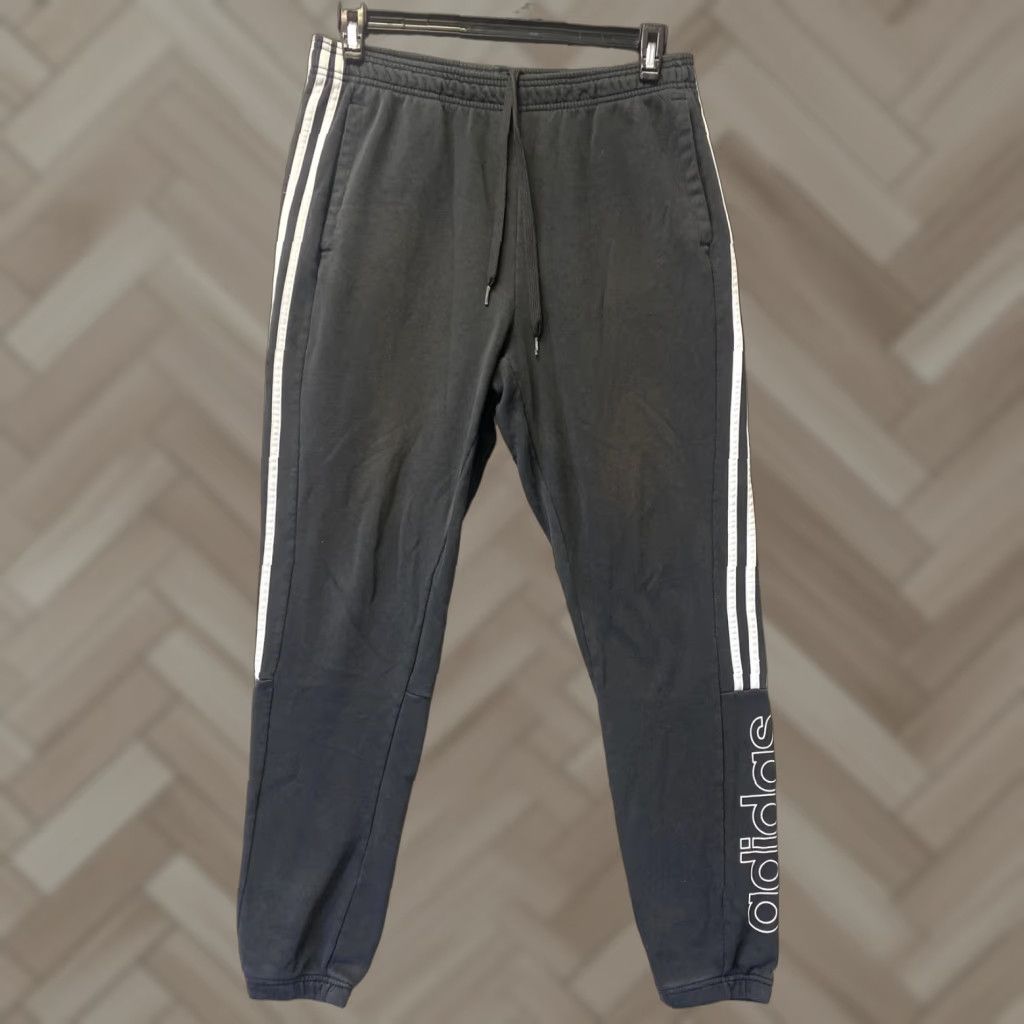 Adidas ADIDAS Men's Joggers Adult L Black Activewear Cotton/Polyester/ 103-10 Size US 33 - 1 Thumbnail