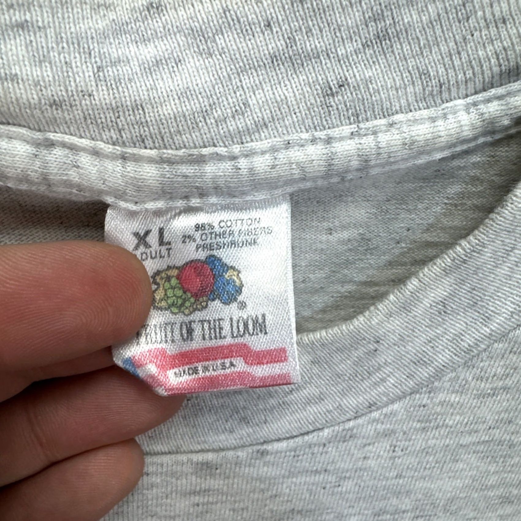 Fruit Of The Loom VINTAGE 90s Sumo Basketball Cartoon Graphic Single Stitch T-Shirt XL Gray Nike Size US XL / EU 56 / 4 - 3 Thumbnail