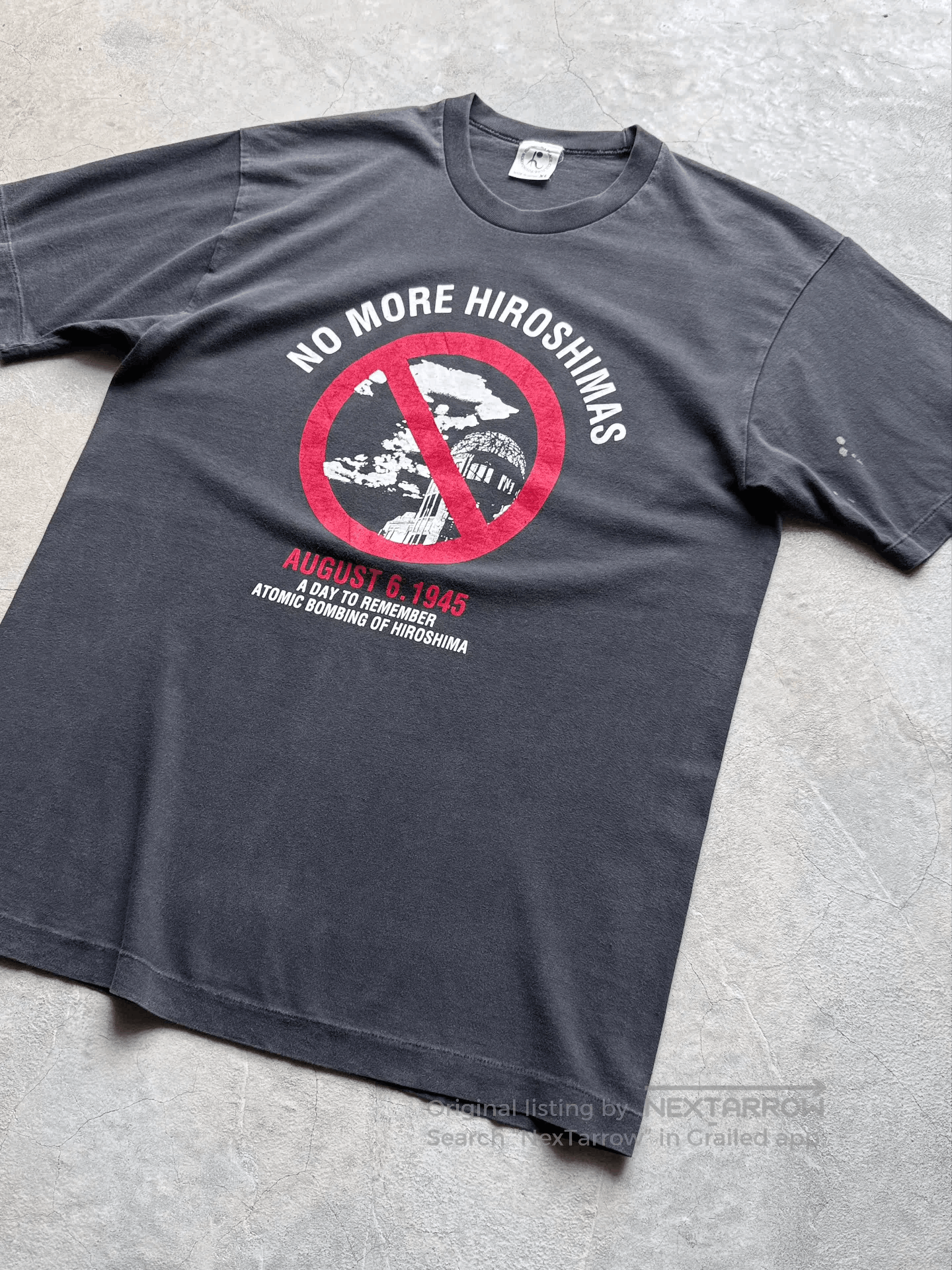 Vintage Vintage 90s "No More Hiroshimas" Graphic Tee. Size US XL / EU 56 / 4 - 2 Thumbnail