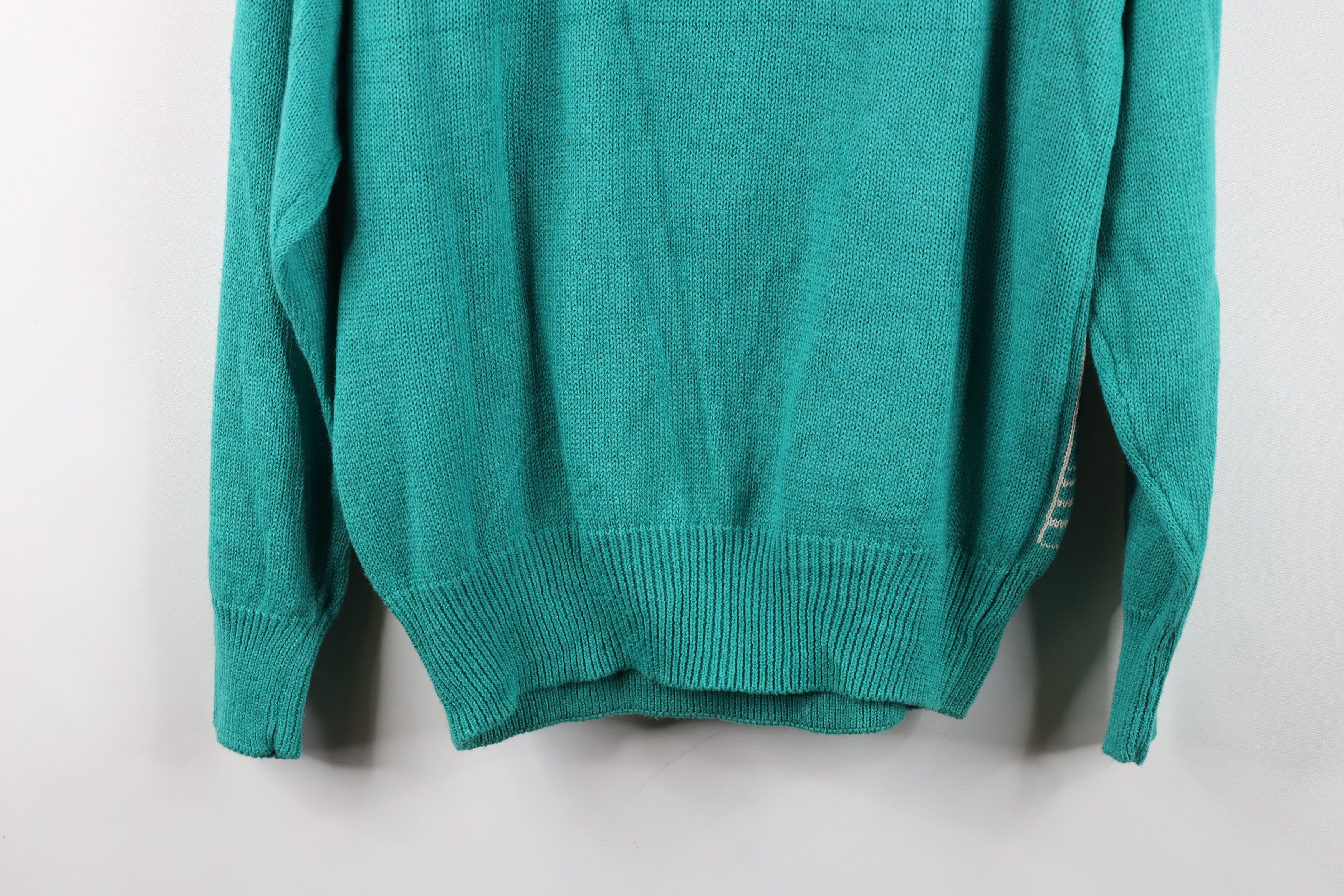 Vintage Vintage 90s Streetwear the Wildlife Safari Knit Sweater Teal Size S / US 4 / IT 40 - 14 Thumbnail