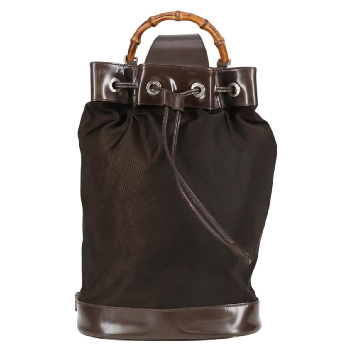 Gucci Gucci Vintage Bamboo Sling Backpack Nylon Size ONE SIZE - 1 Thumbnail