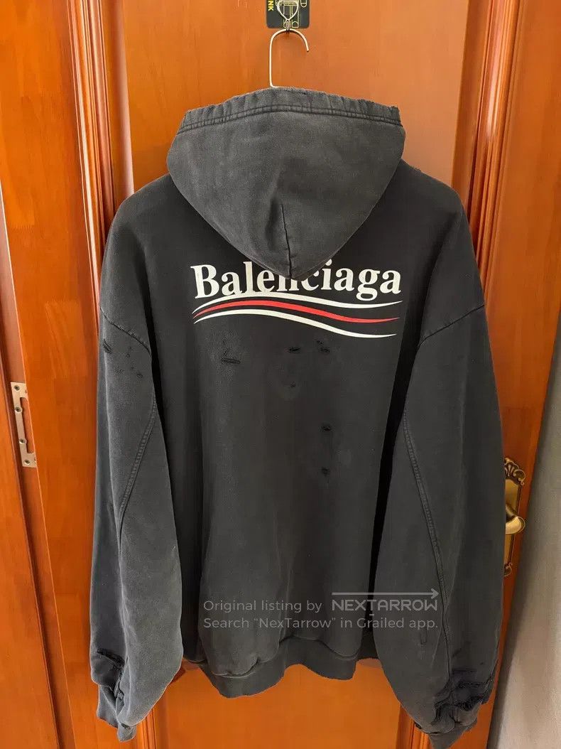 Balenciaga Balenciaga Coca-Cola Distressed Ripped Hooded Sweatshirt Size US L / EU 52-54 / 3 - 2 Thumbnail