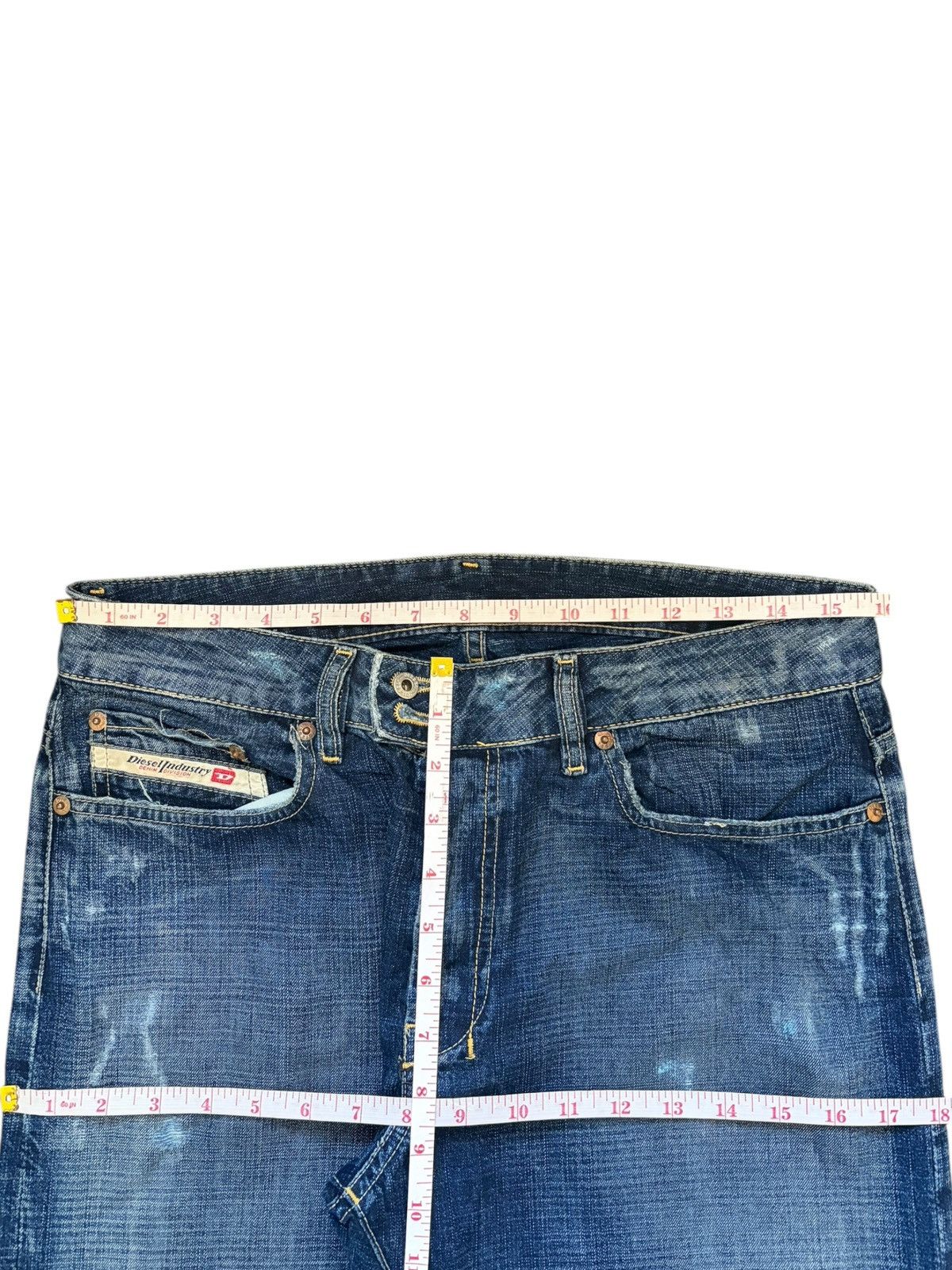 Diesel Vintage Italy Diesel Blue Wash Distressed Baggy Jeans Size US 31 - 6 Thumbnail