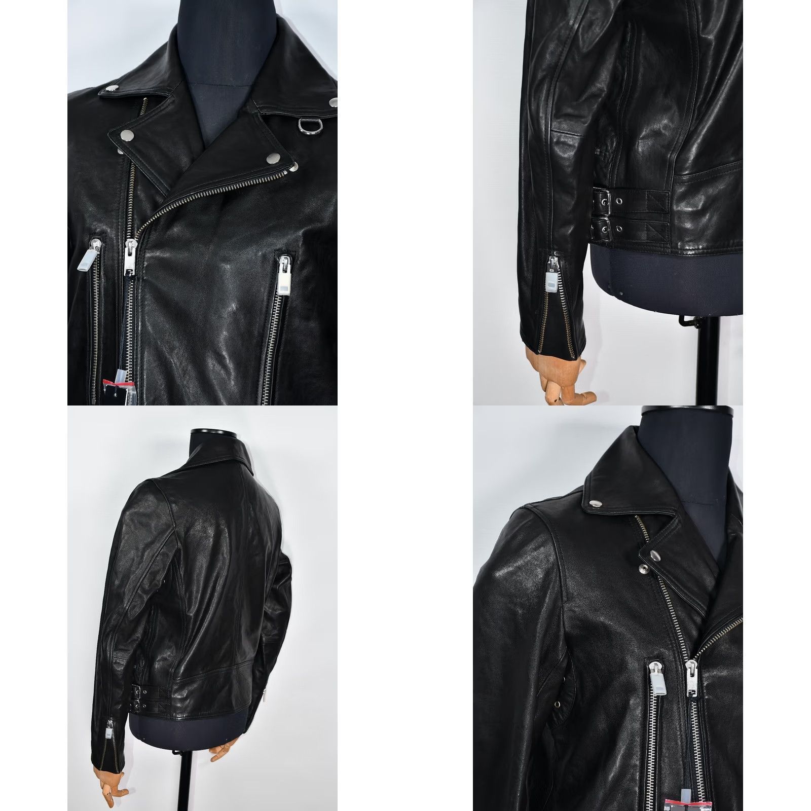 Diesel Diesel L-Gotiv-A Biker Leather Jacket Men's M Diesel Leather Jacket Motorcycle Jacket Black 57 cm Chest 60 cm Length 70 cm Sleeve 45 cm Shoulders XS? Size US M / EU 48-50 / 2 - 8 Thumbnail