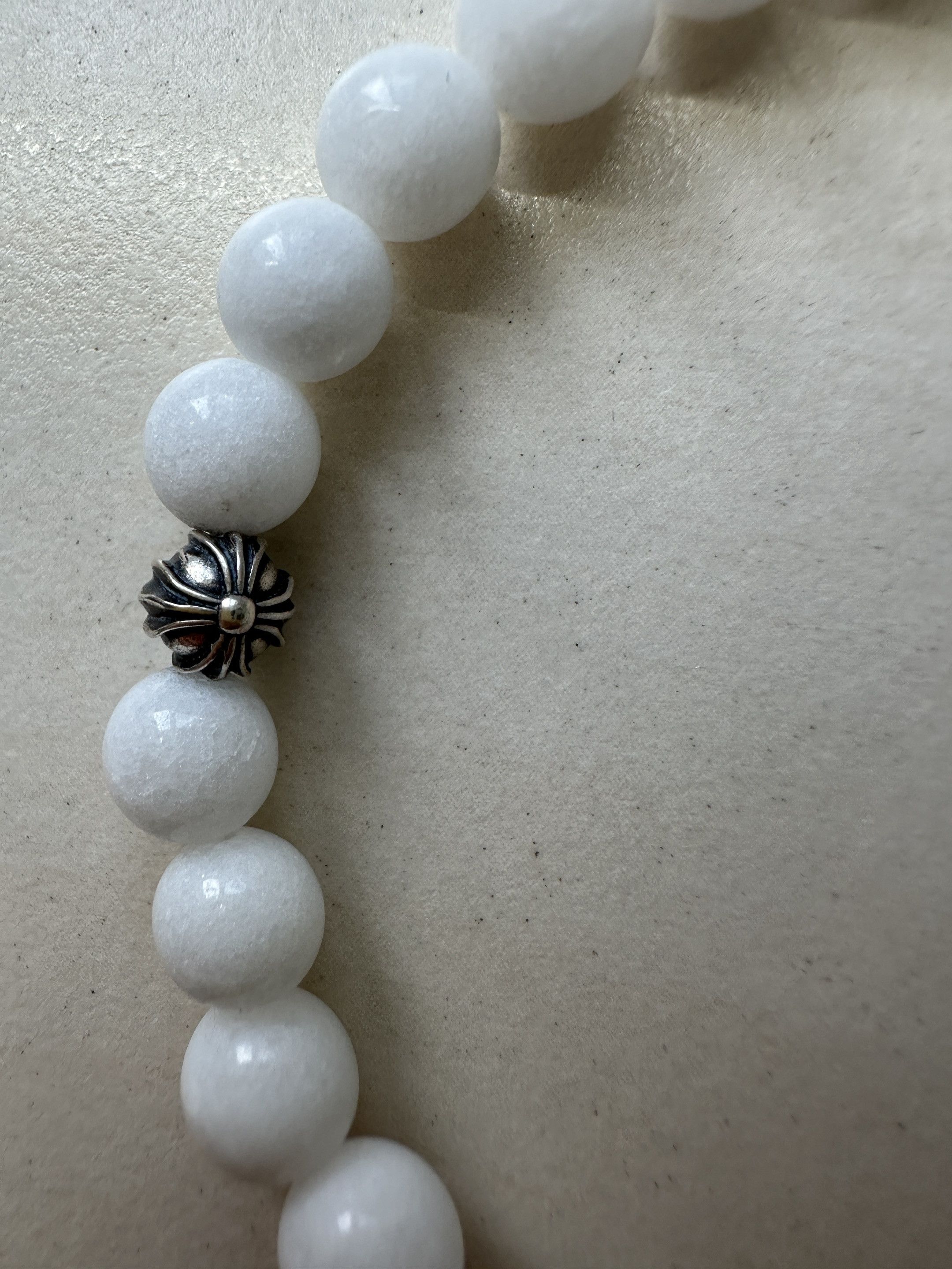 Chrome Hearts Chrome Hearts Vine Heart 6mm White Agate Beaded Bracelet Size ONE SIZE - 5 Thumbnail