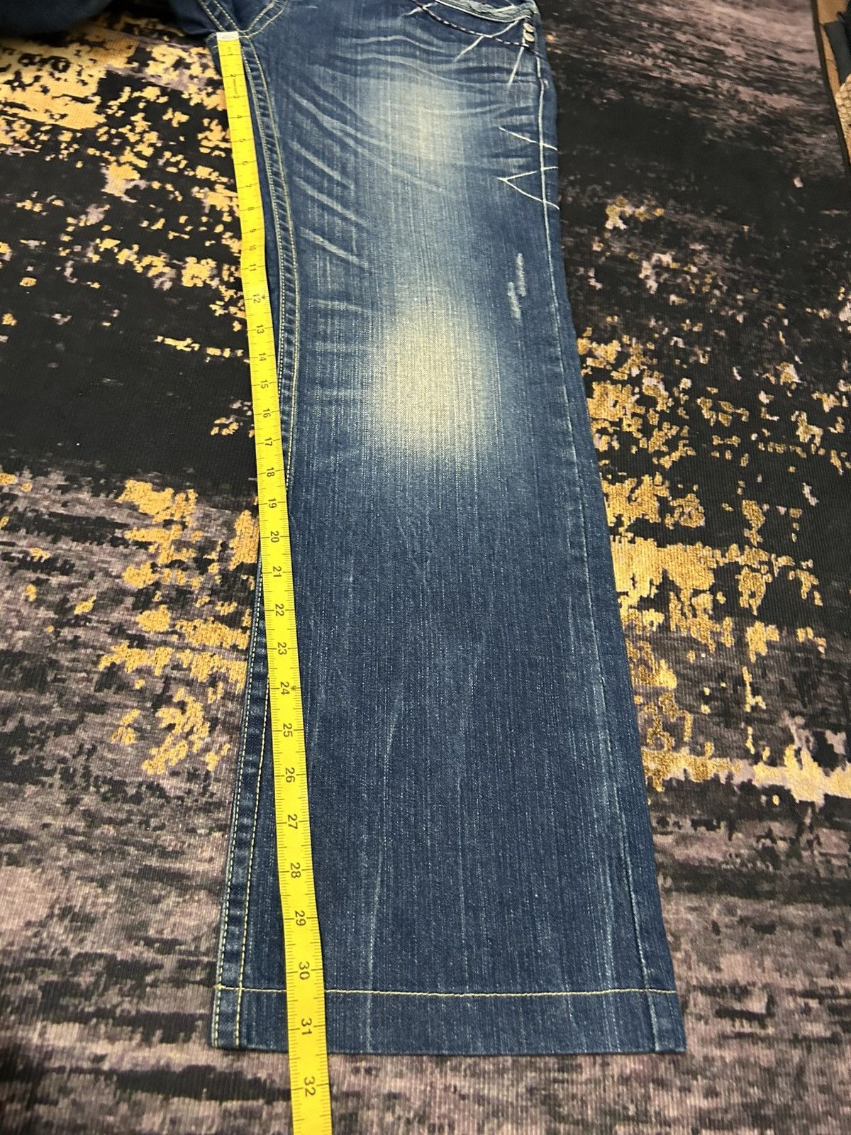 Tornado Mart Red Pepper Wing Back Embroidered Whiskered Jeans Size US 34 / EU 50 - 24 Thumbnail