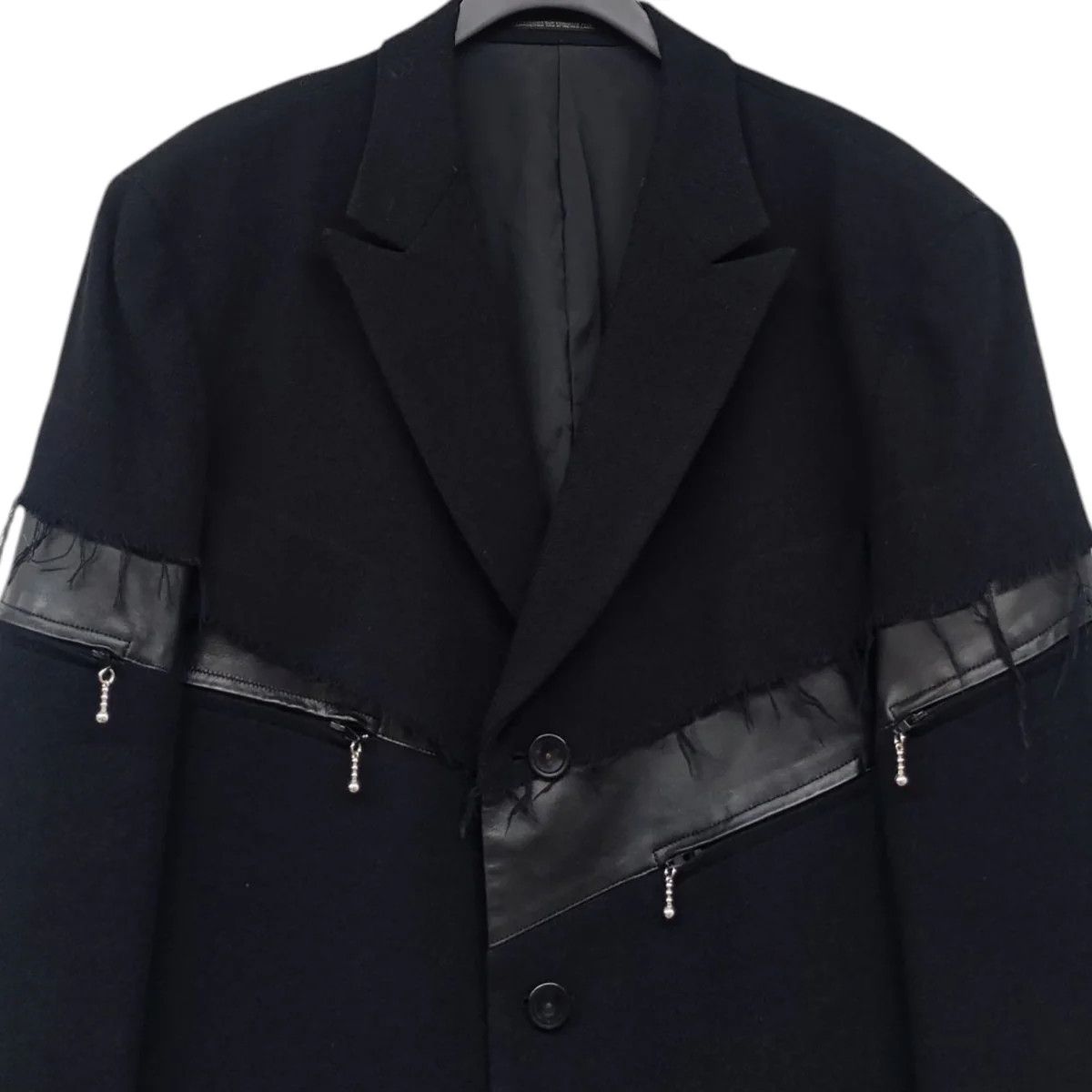 Yohji Yamamoto Yohji Yamamoto pour homme/ Cut-off design leather jacket Size US XL / EU 56 / 4 - 2 Thumbnail