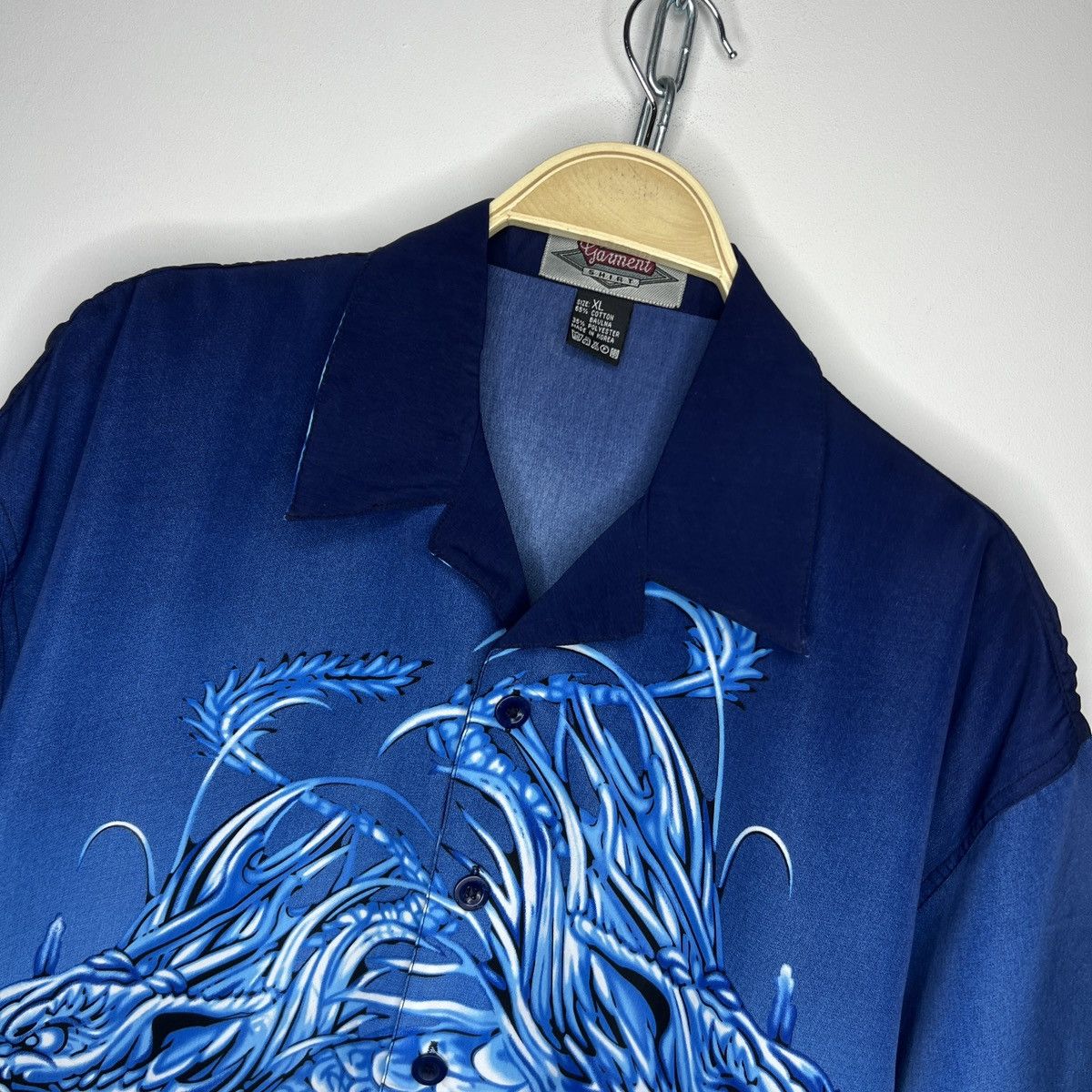 Japanese Brand × Vintage Vintage Japanese Crazy Shirt Dragon Summer Overprint 90s Size US XL / EU 56 / 4 - 4 Thumbnail