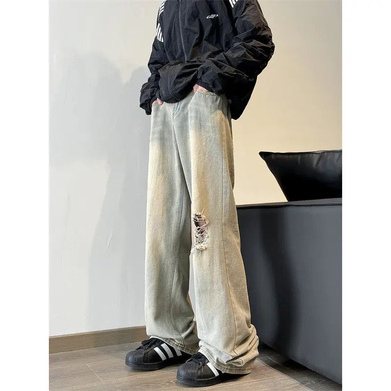 Japanese Brand × Jean Retro loose fringed ripped jeans Size US 30 / EU 46 - 6 Thumbnail