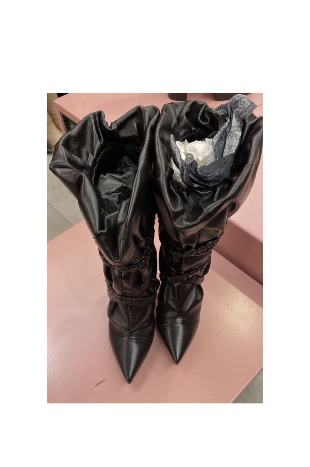 Alexandre Vauthier Alexandre Vauthier Dune 100 Black Leather Boots Size US 7 / IT 37 - 3 Thumbnail