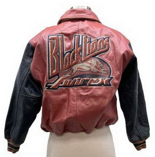 Avirex AVIREX leather jacket, Black Lions, vintage, 90s hip hop XS Size US XS / EU 42 / 0 - 1 Thumbnail