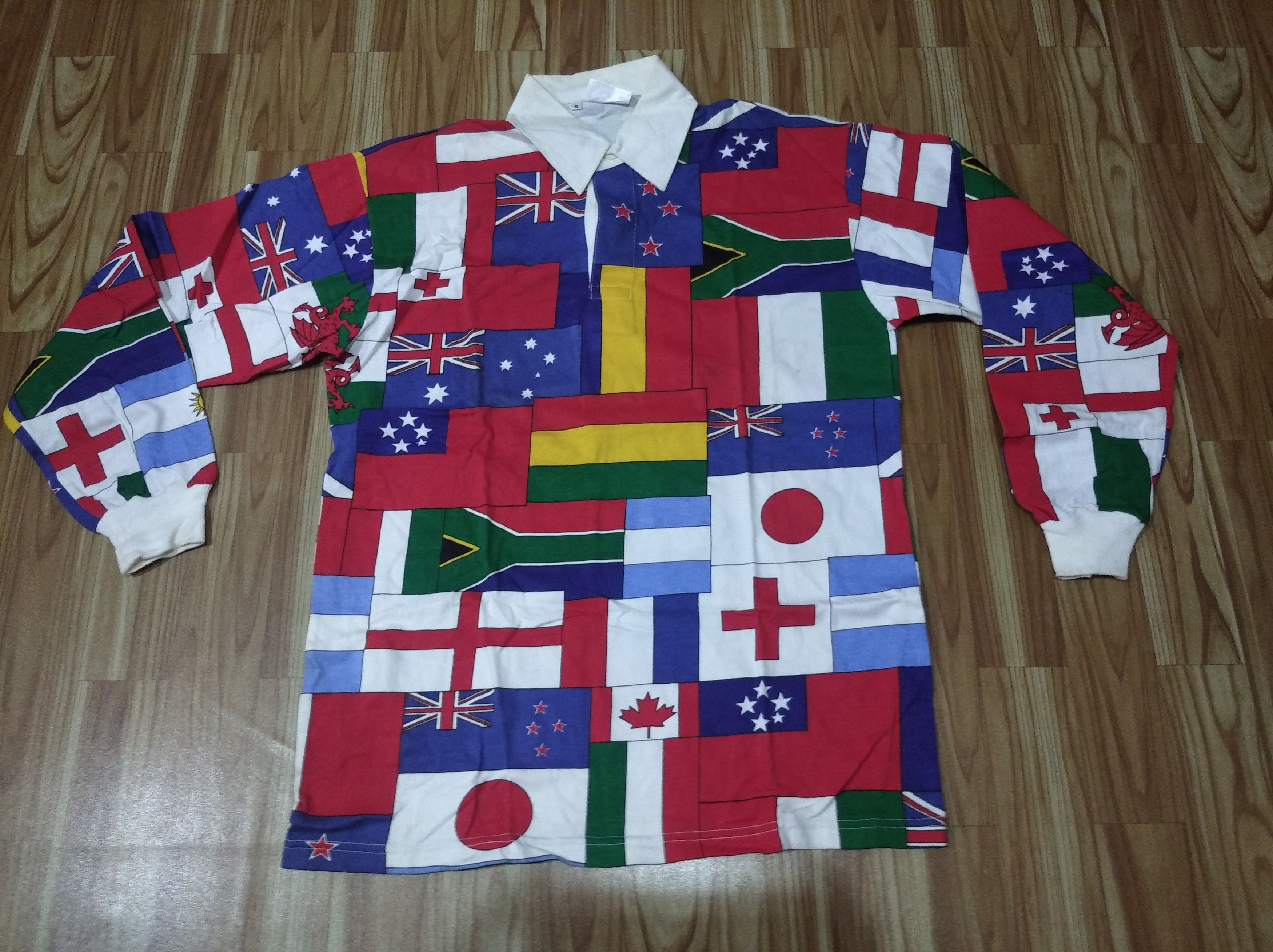 Cotton Traders × Sports Specialties × Vintage Vintage cotton traders flag all print polo shirt rugby style Size US S / EU 44-46 / 1 - 1 Thumbnail