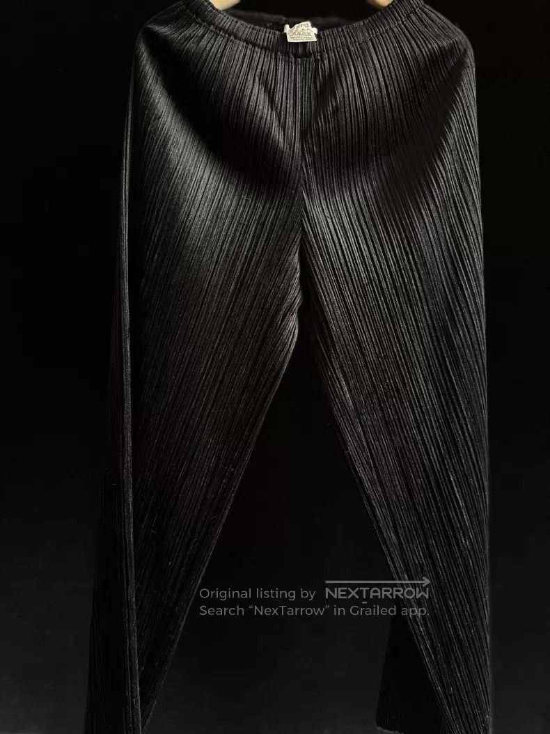 Issey Miyake Issey Miyake size:1 Black Ruffle Straight Pants Size 22" - 3 Thumbnail