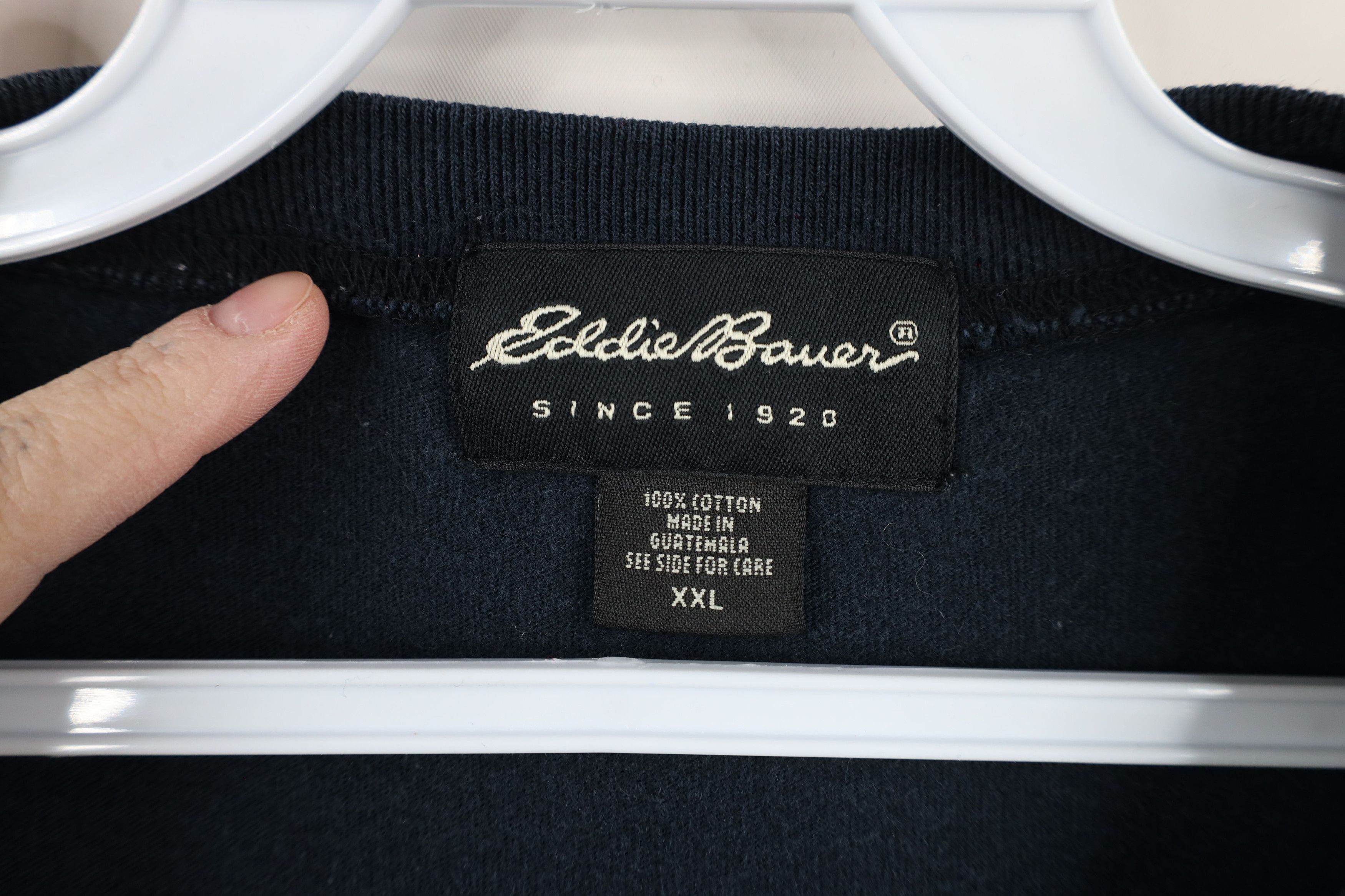 Eddie Bauer × Vintage Vintage 90s Eddie Bauer Heavyweight Cotton T-Shirt Black Size US XXL / EU 58 / 5 - 6 Thumbnail