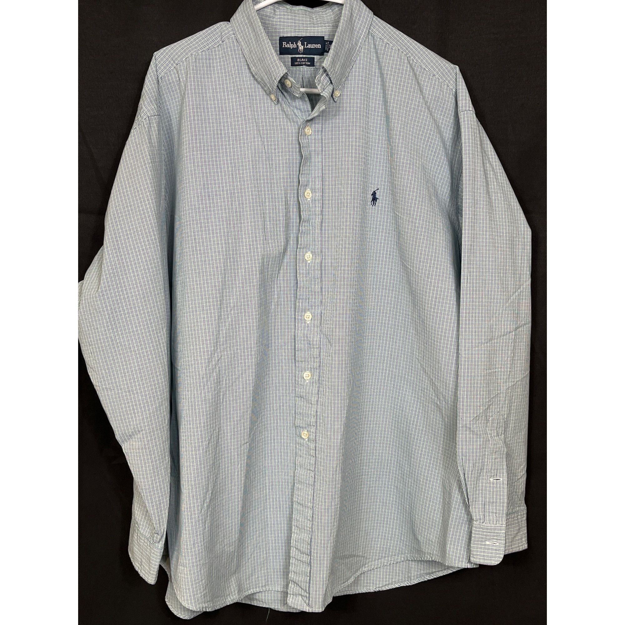 Ralph Lauren Ralph Lauren SKU 7741 Mens Blue and Green Plaid Long Sleeve Size US XL / EU 56 / 4 - 1 Thumbnail