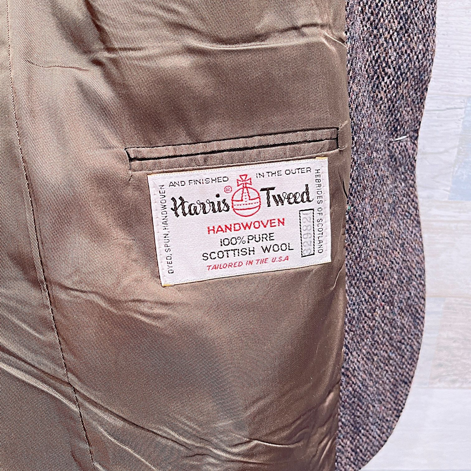 Harris Tweed × Vintage Harris Tweed Scottish Wool Sport Coat Brown Plaid USA 42 Size 42R - 7 Thumbnail