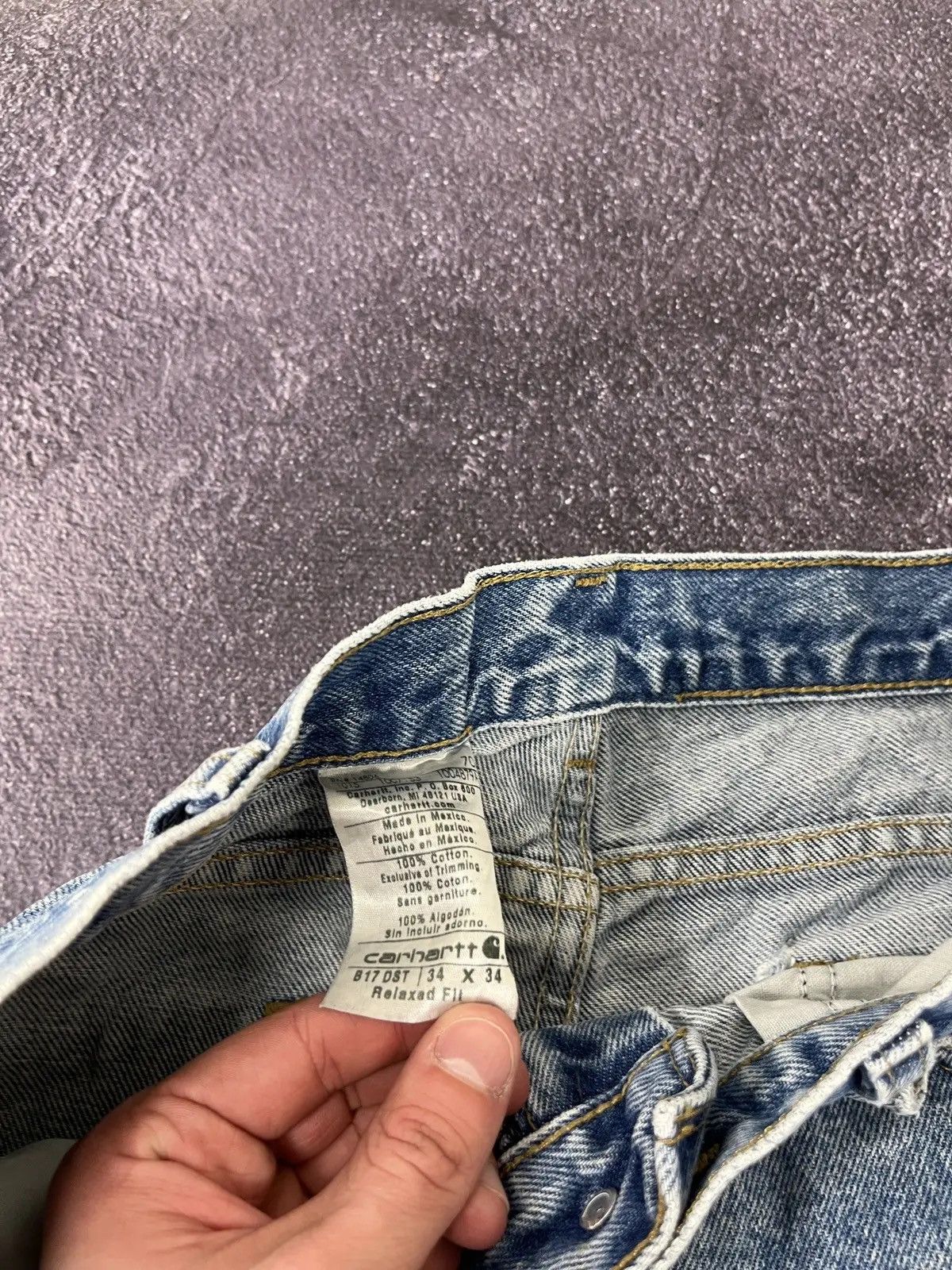 Carhartt × Vintage Vintage Carhartt Faded Blue Denim Relaxed Fit Hype Jeans Size US 34 / EU 50 - 11 Thumbnail