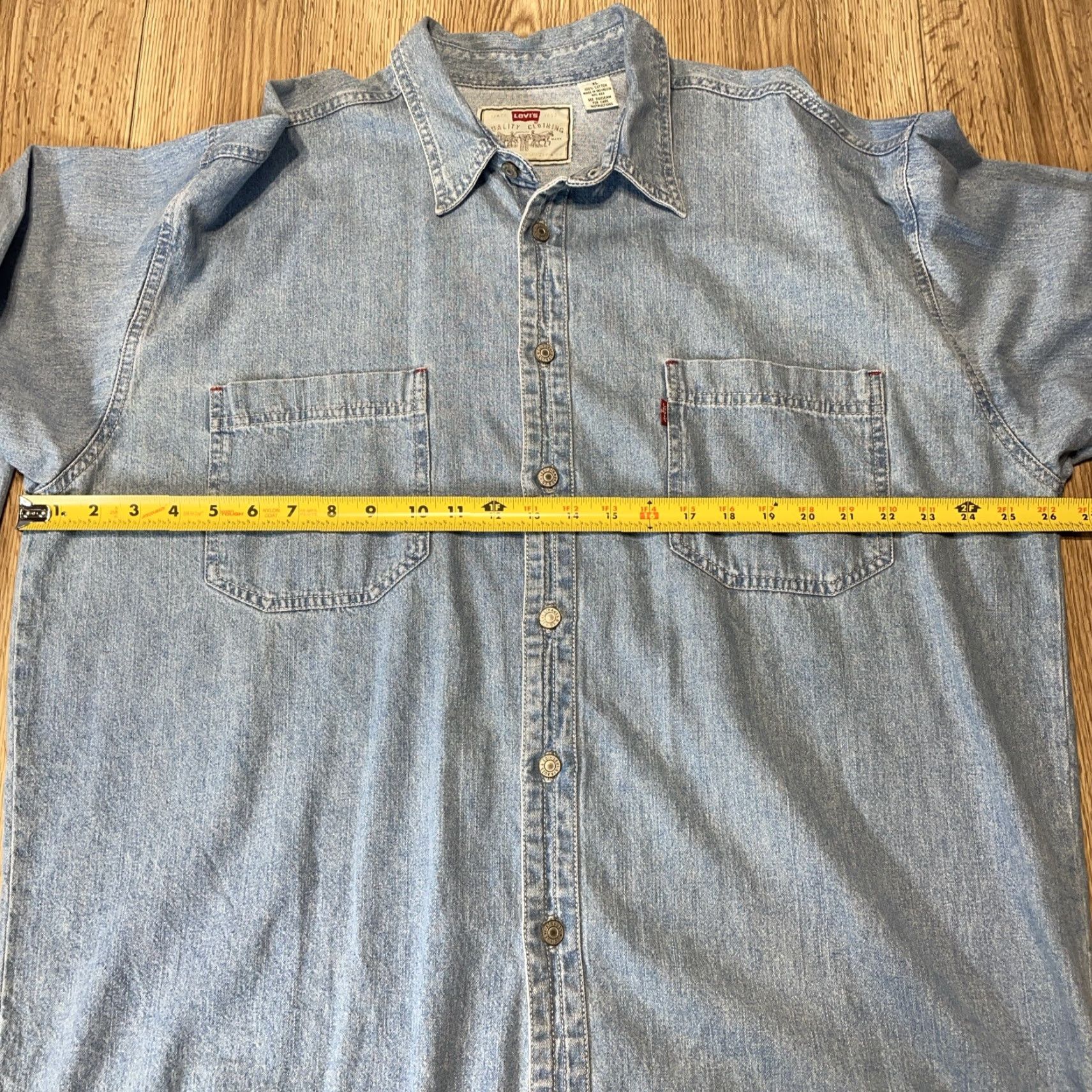 Levi's VINTAGE Levi's Denim Shirt Mens XL Long Sleeve Blue Relaxed Fit Metal Buttons Size US XL / EU 56 / 4 - 5 Thumbnail