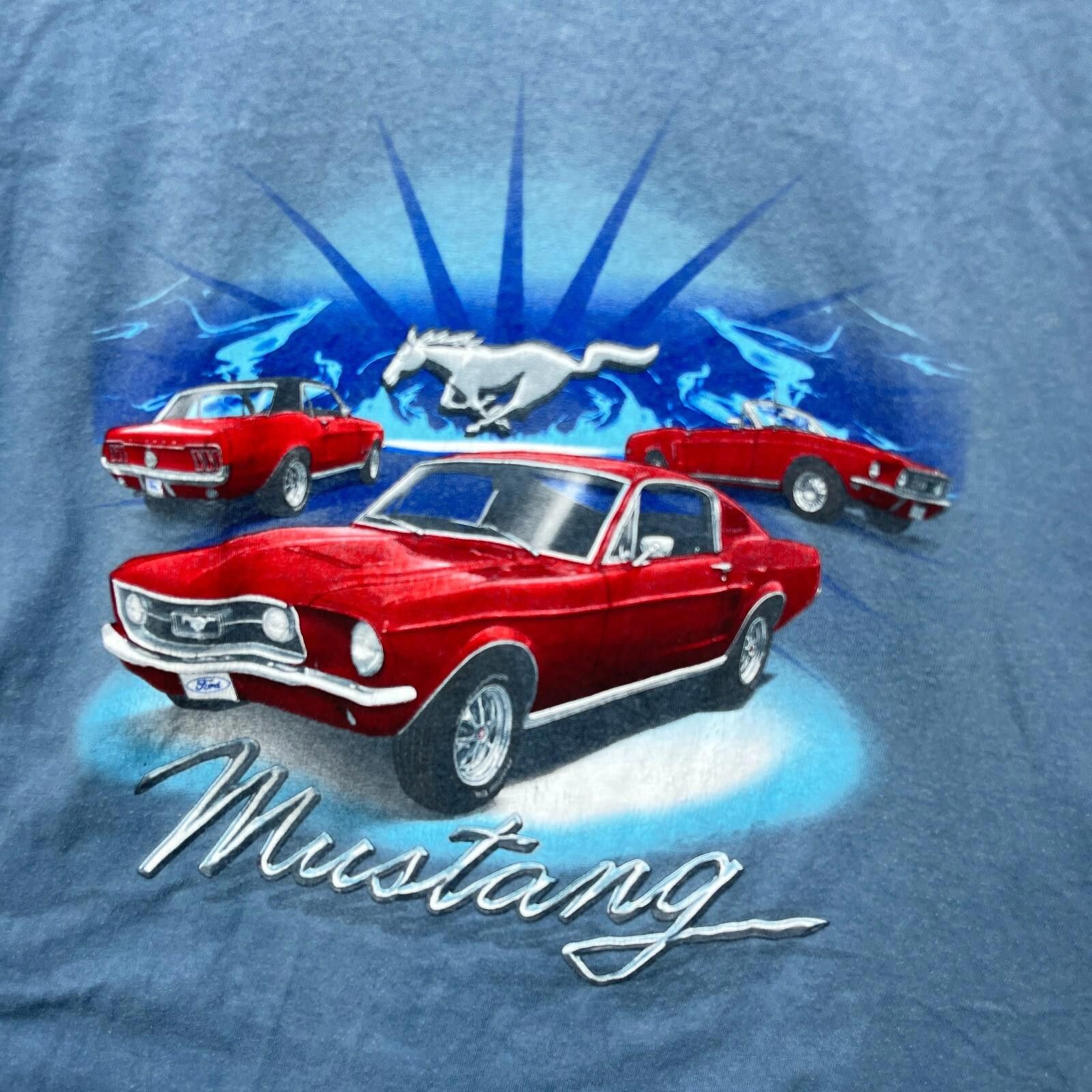 Vintage Vintage Y2K Ford Mustang Car T-Shirt 2XL Size US XL / EU 56 / 4 - 3 Thumbnail
