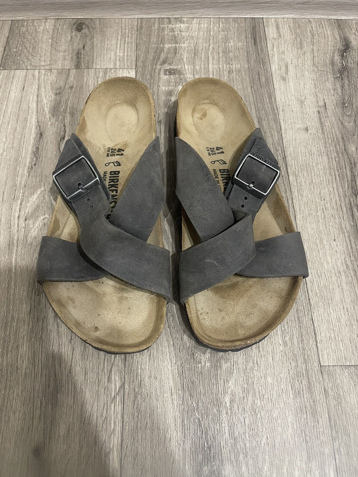 BIRKENSTOCK SUEDE GRAY STONE ARIZONA SANDALS SIZE US