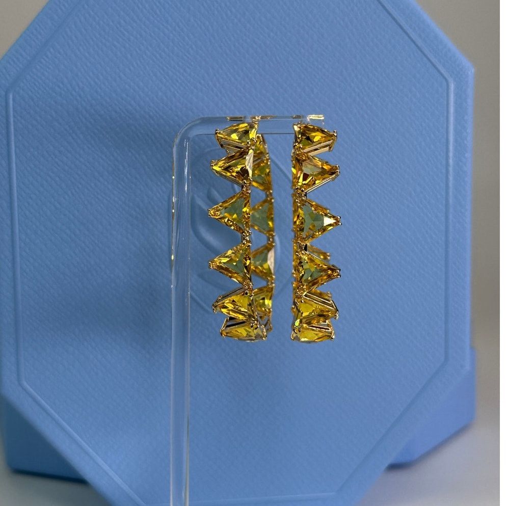 Swarovski Swarovski Millenia hoop earrings Yellow, Gold-tone plated Size ONE SIZE - 8 Thumbnail