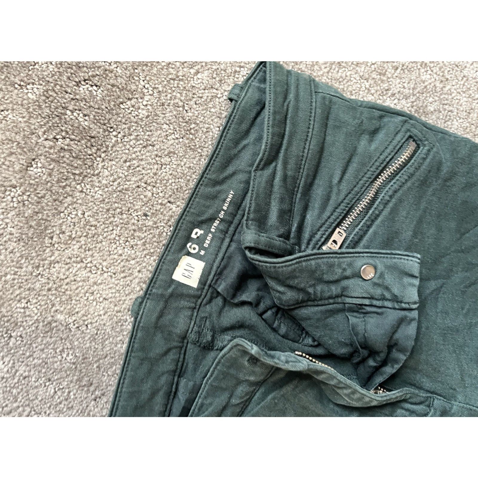 Gap Gap Modern Stretch Skinny Womens Size 6R Green Rapids Wash Denim Jeans Size 28" / US 6 / IT 42 - 5 Thumbnail