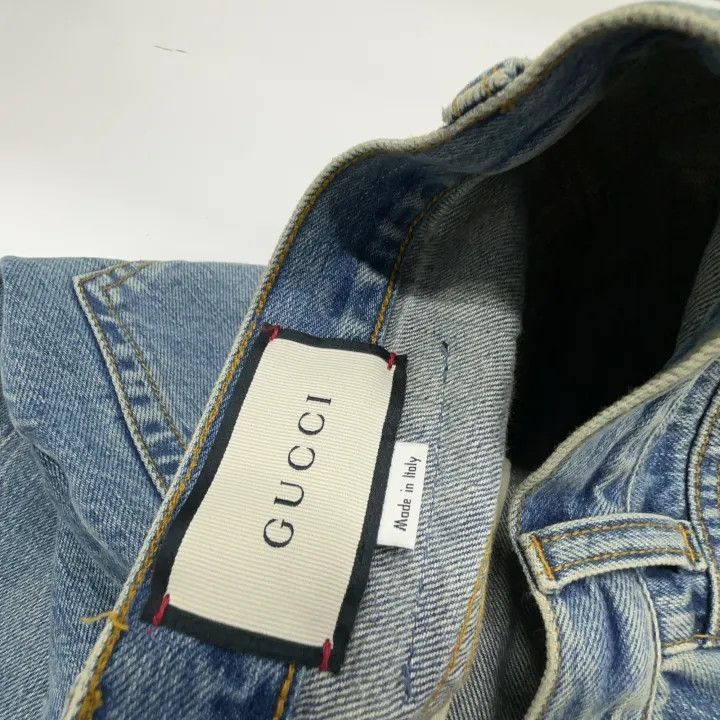Gucci Gucci Distressed Blue High-Waisted Jeans-2507 Size 25" / US 0 / IT 36 - 1 Thumbnail