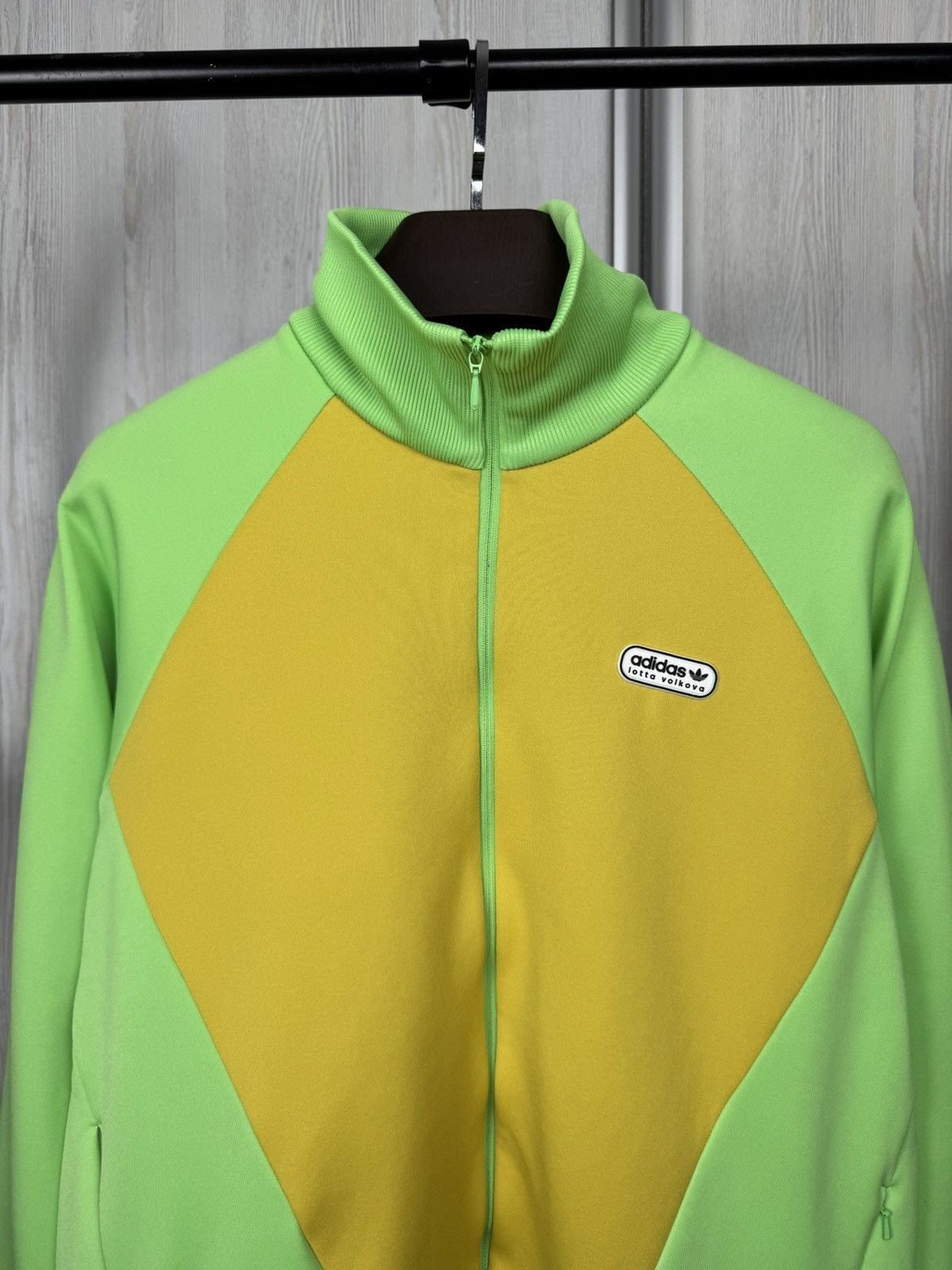 Adidas Adidas x Lotta Volkova Green Yellow Podium Track Top Jacket Size M / US 6-8 / IT 42-44 - 4 Thumbnail