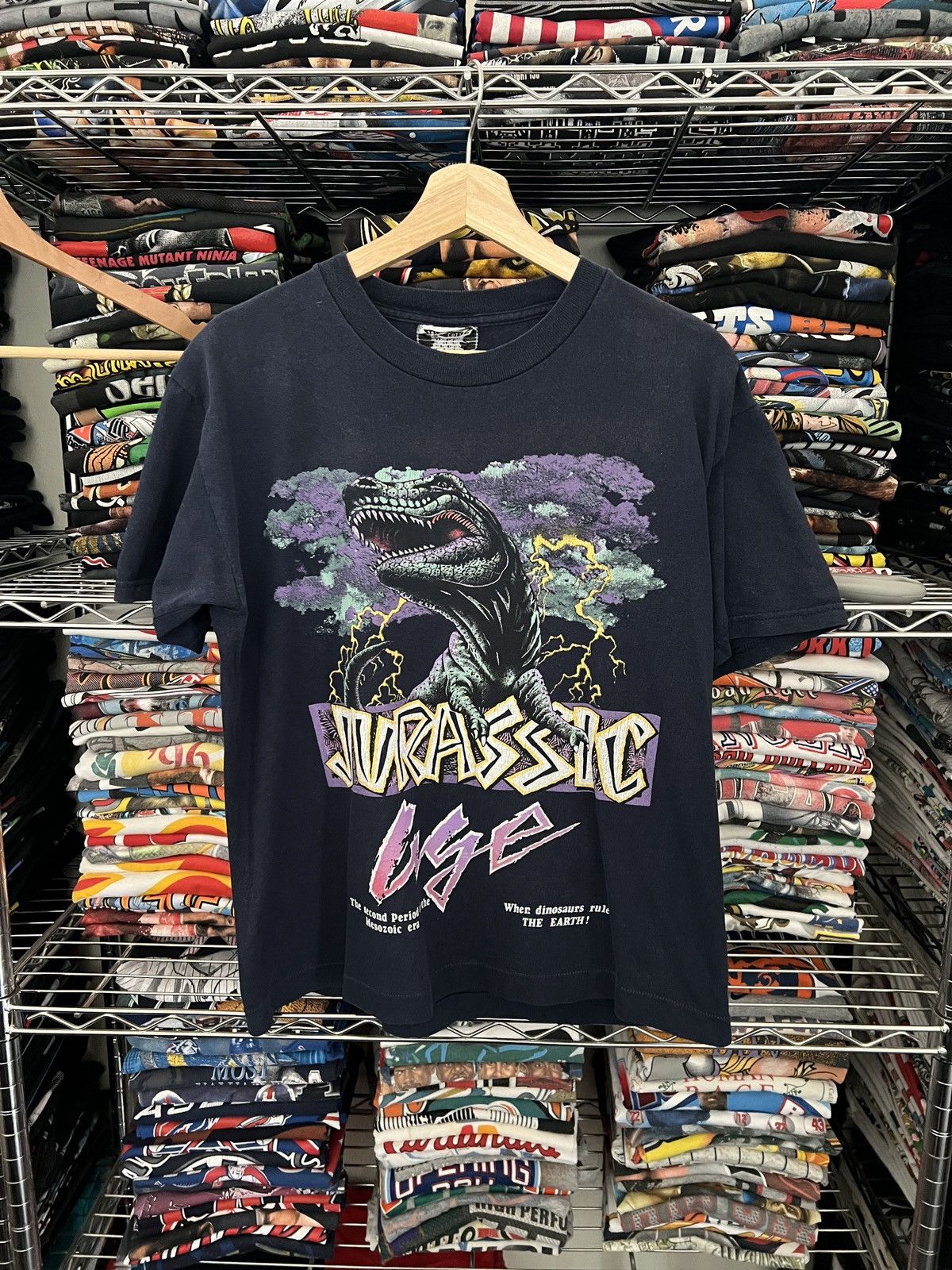 Lee 90s Jurassic Age Lightning Dinosaur Park Tee Size US S / EU 44-46 / 1 - 1 Thumbnail
