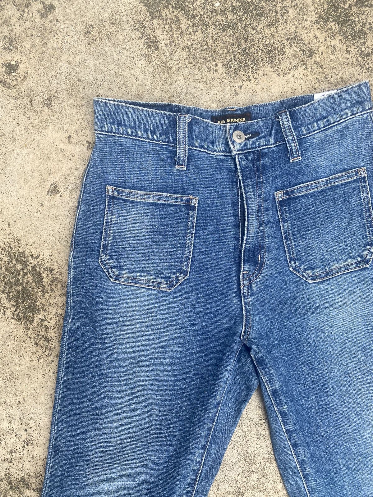 Japanese Brand Flare Jeans Rag Machine Bust Pant Bootcut Size US 27 - 8 Thumbnail