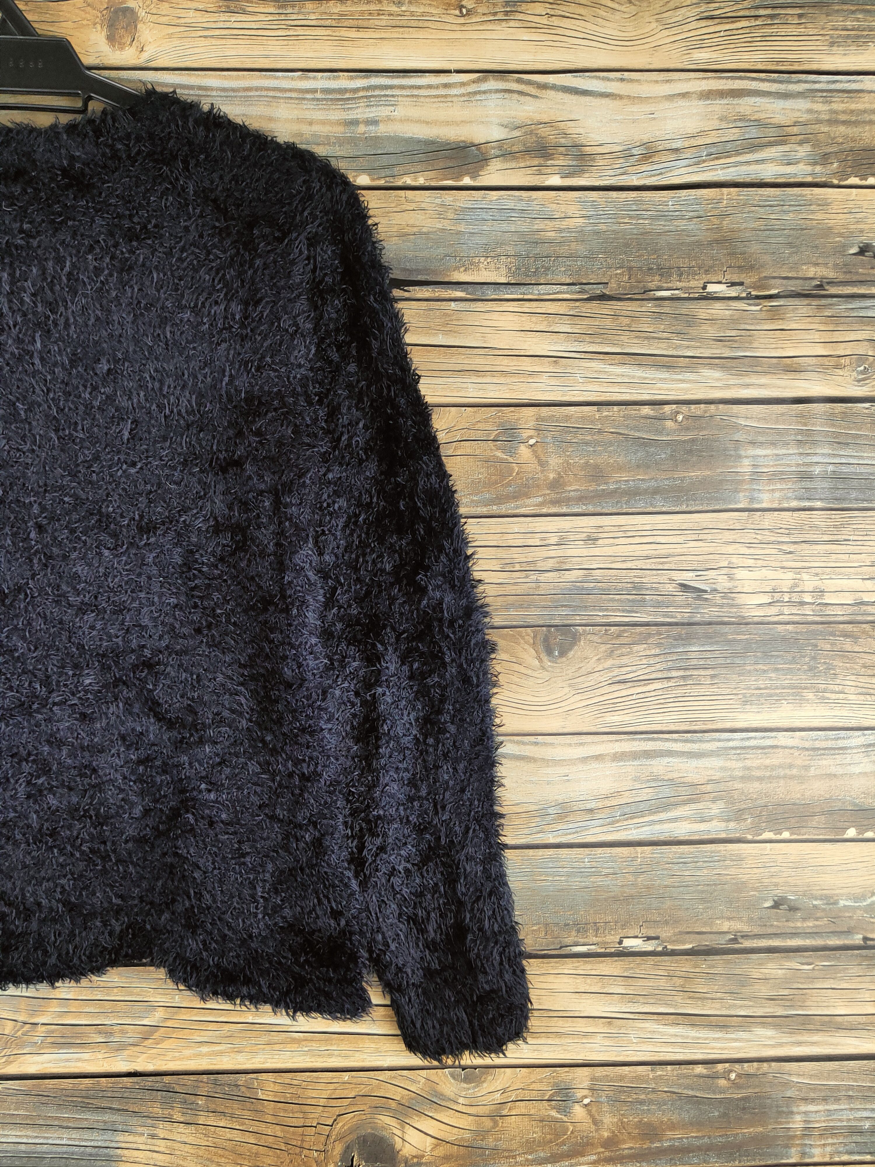 Japanese Brand DL Chocol Raffine Black Fur Mohair Knitwear #46-467 Size M / US 6-8 / IT 42-44 - 9 Thumbnail