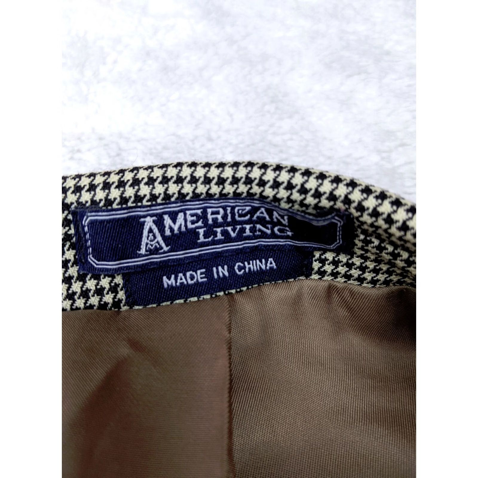Vintage American Living Blazer Jacket Men 2 Button Houndstooth Wool 100% Notch Lapel Gray 42R Slim Regular Vintage? Size 42R - 6 Thumbnail
