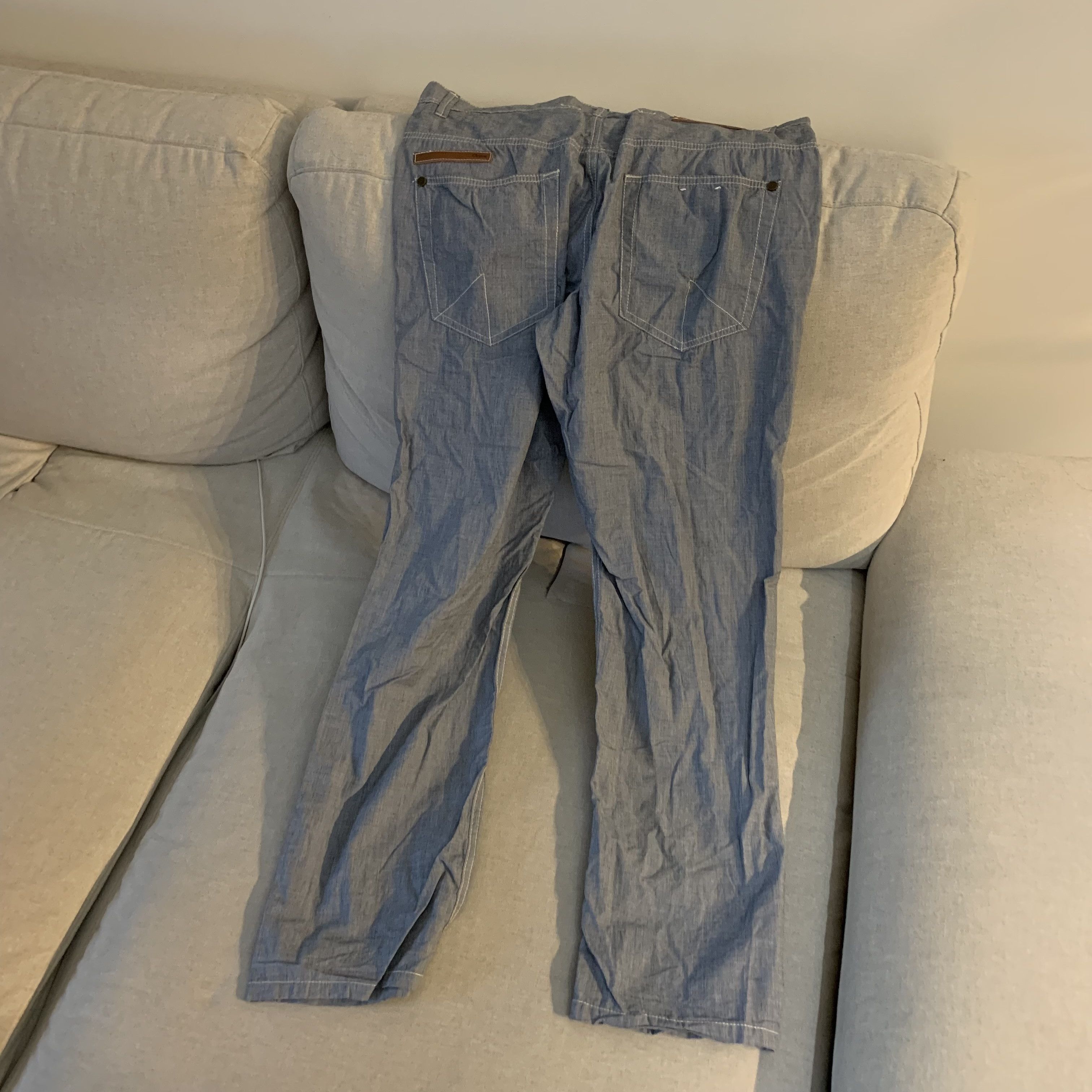 Orisue Orisue Blue Cotton Pants 34 Size US 34 / EU 50 - 2 Thumbnail