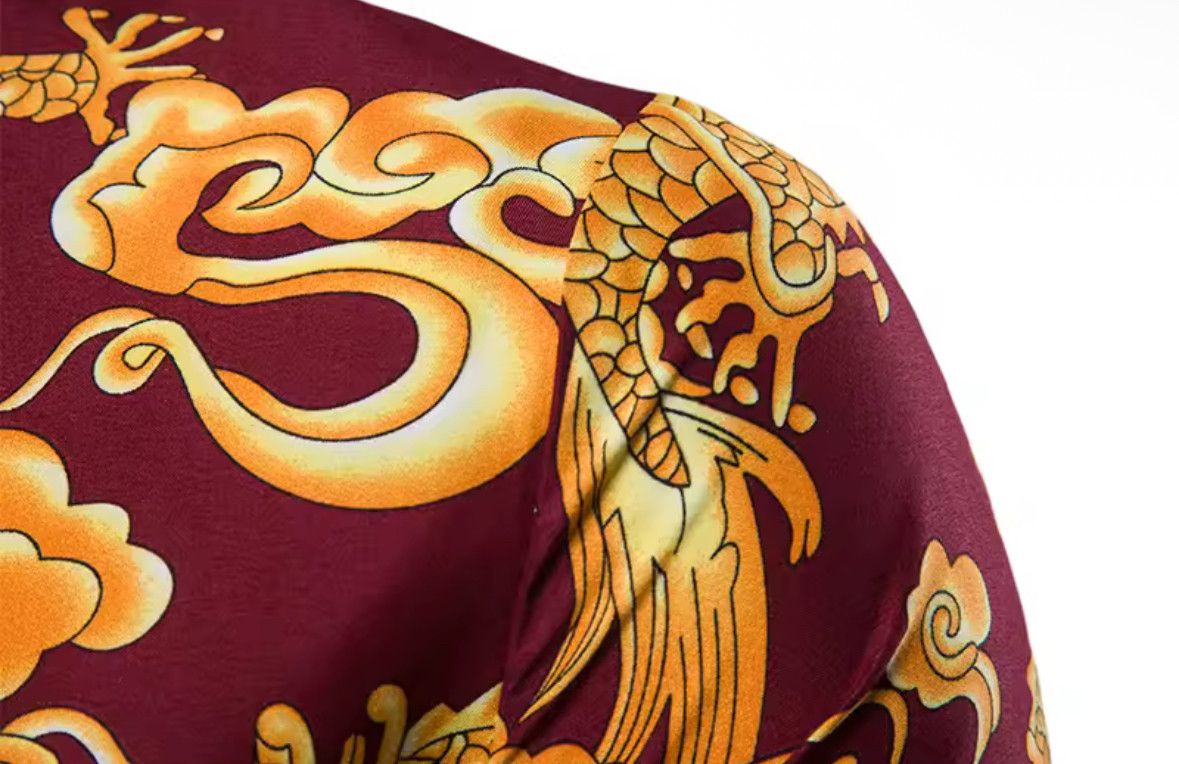Other Chinese Style Dragon Print Cardigan Shirt Top Long Sleeve Size US XL / EU 56 / 4 - 5 Thumbnail