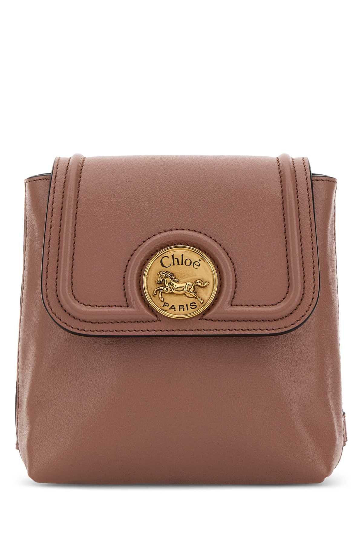 Chloe Antiqued Pink Leather Horse Medal Backpack Size ONE SIZE - 1 Thumbnail