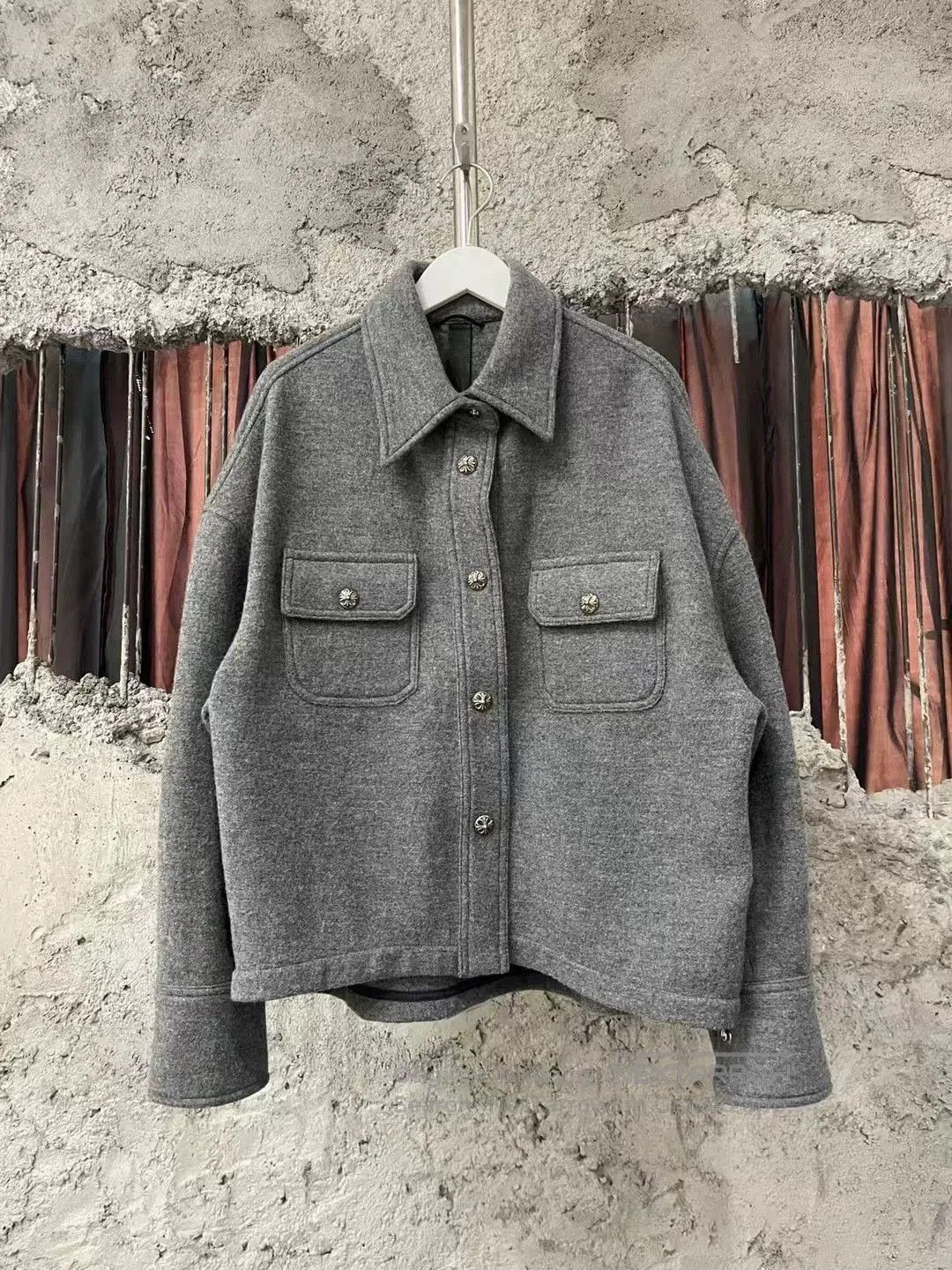 Chrome Hearts Chrome Hearts Gray Silver Buckle Wool Jacket. Size US S / EU 44-46 / 1 - 1 Thumbnail