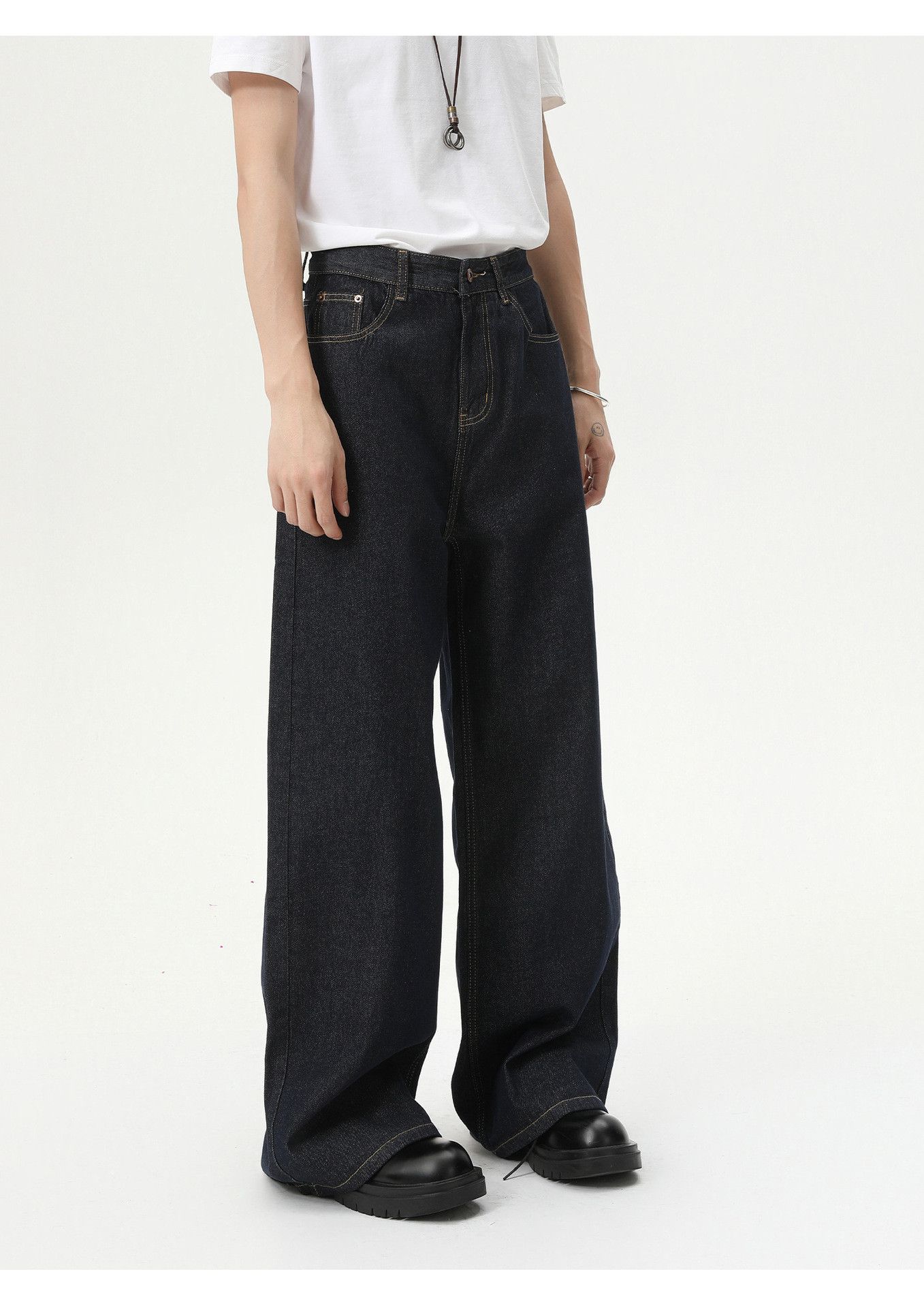 Japanese Brand Retro Vibe casual straight leg wide-leg loose jeans Size US 32 / EU 48 - 3 Thumbnail