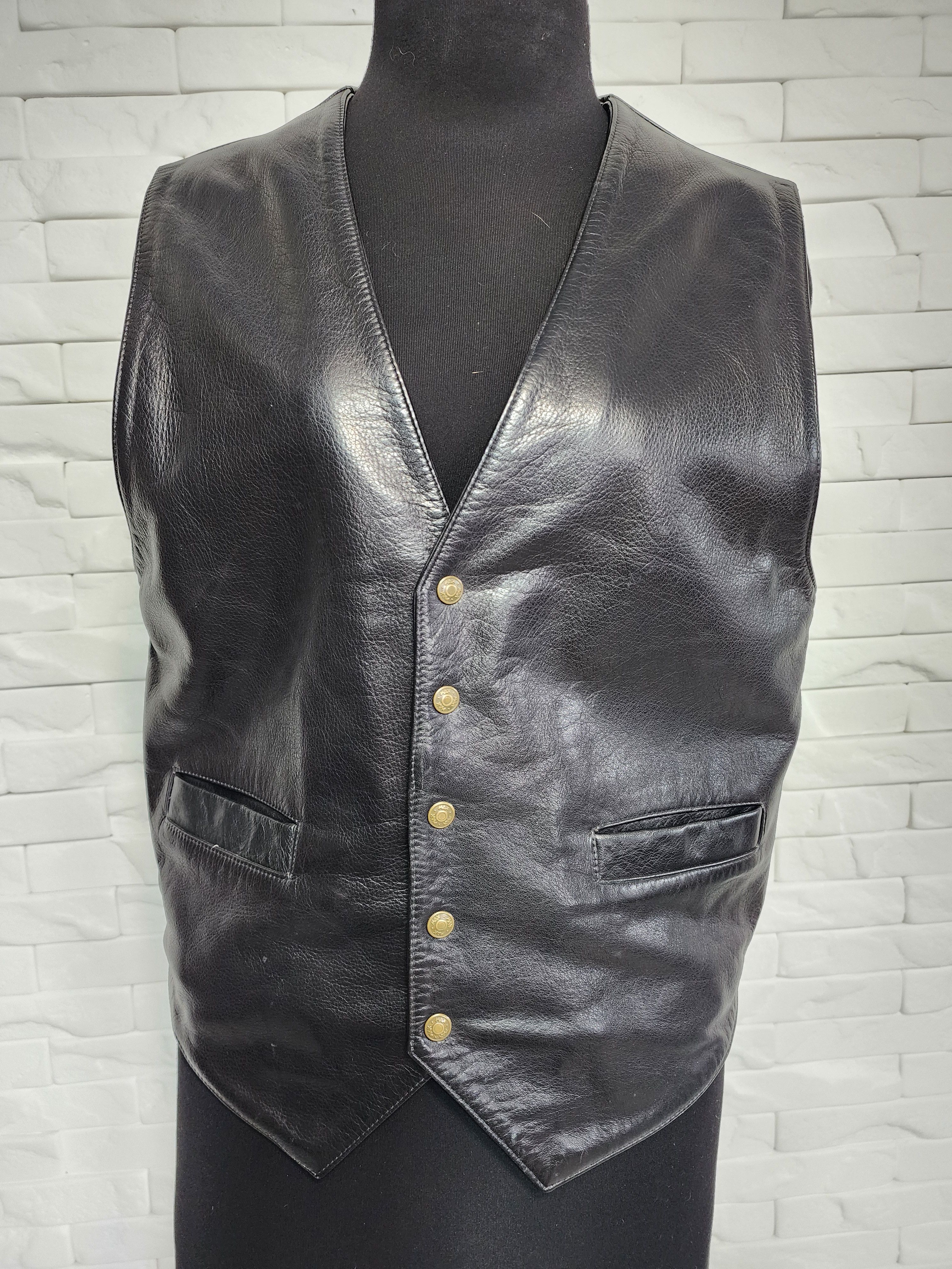 Other Genuine Leather Vest: Black Waistcoat Size US M / EU 48-50 / 2 - 1 Thumbnail