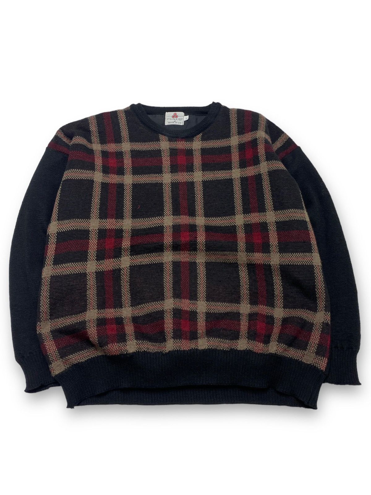 Vintage 90s Vintage PROQUIP Heavy Red Checked Sweatshirt Size US XL / EU 56 / 4 - 1 Thumbnail