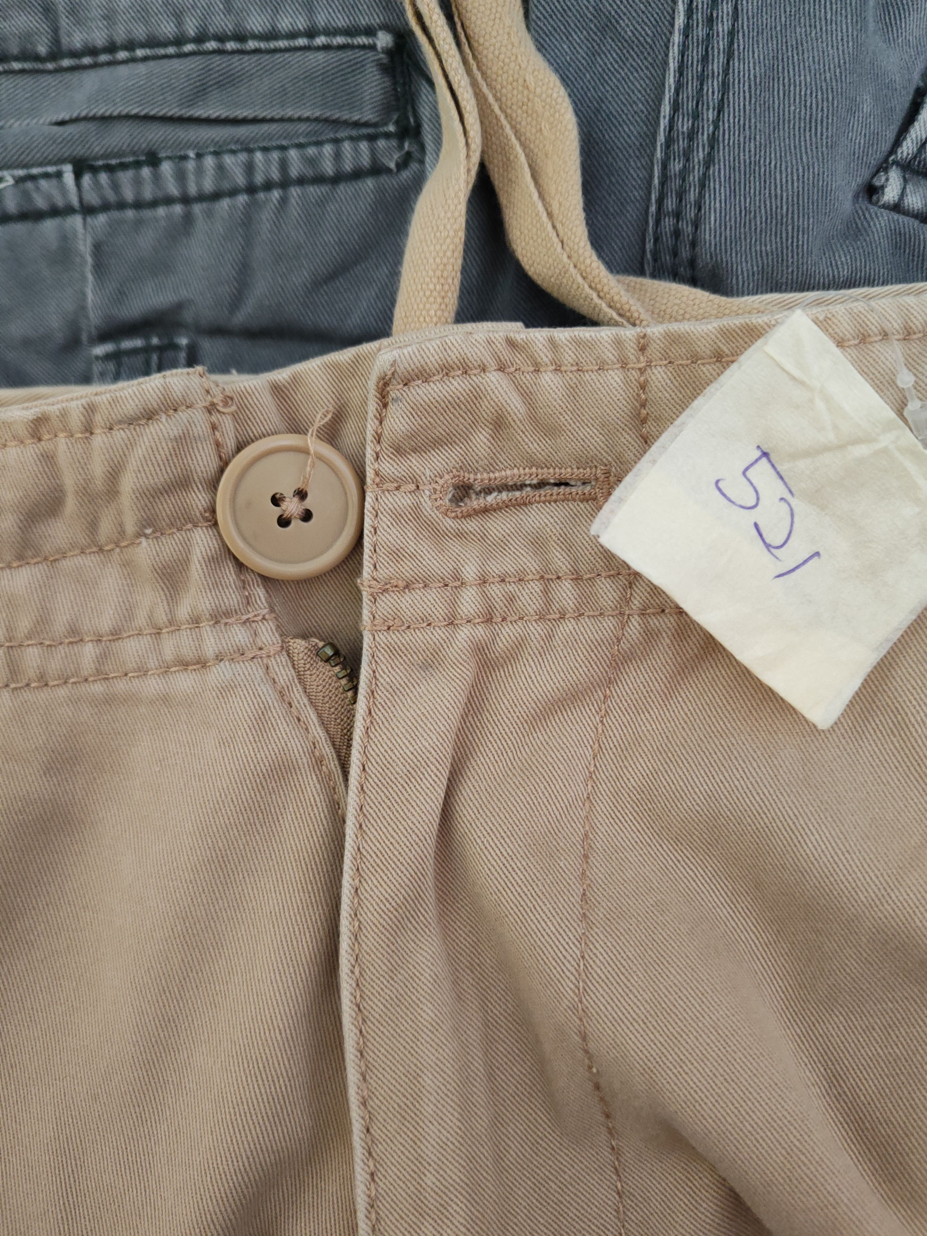 Japanese Brand DLL Anti-Label Jean Beige Multipocket Cargo Pants #521 Size US 33 - 14 Thumbnail