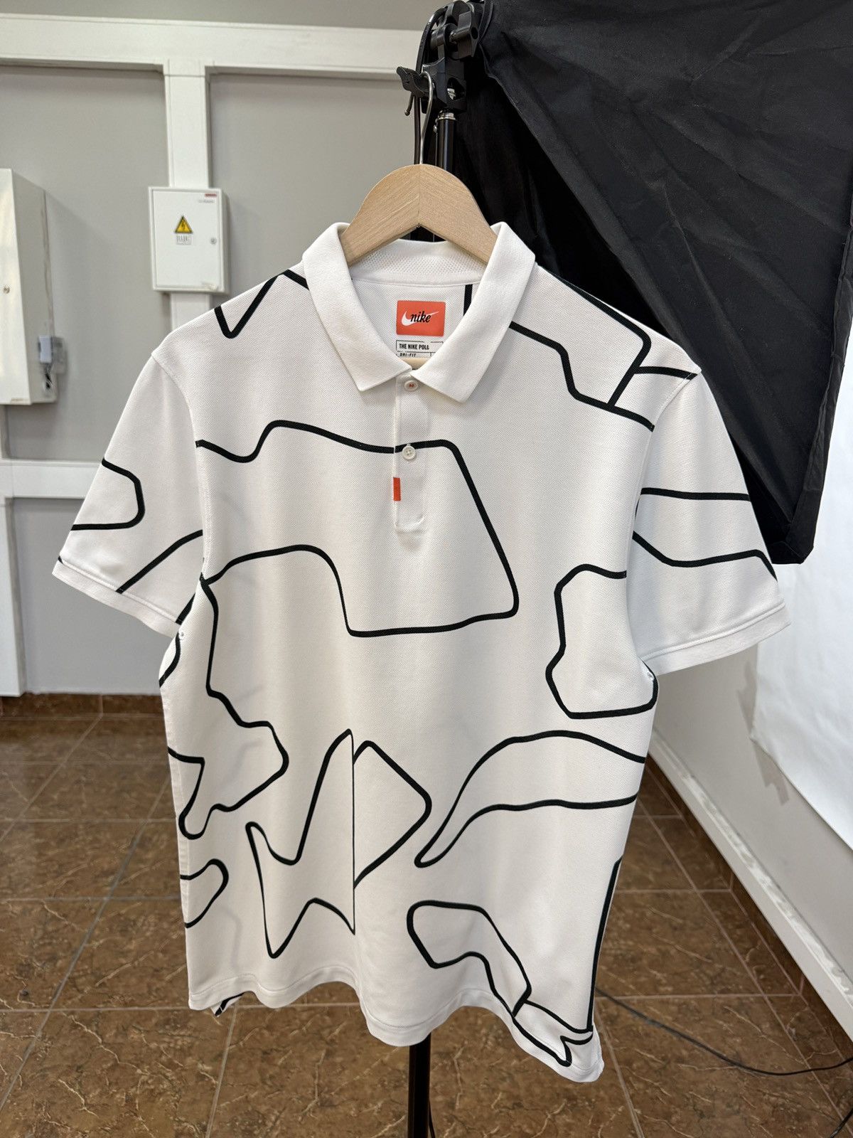 Nike 🇺🇸 🎾 Nike Tennis Abstract Polo T-Shirt Dri-FIT Y2K Rare Size US L / EU 52-54 / 3 - 1 Thumbnail